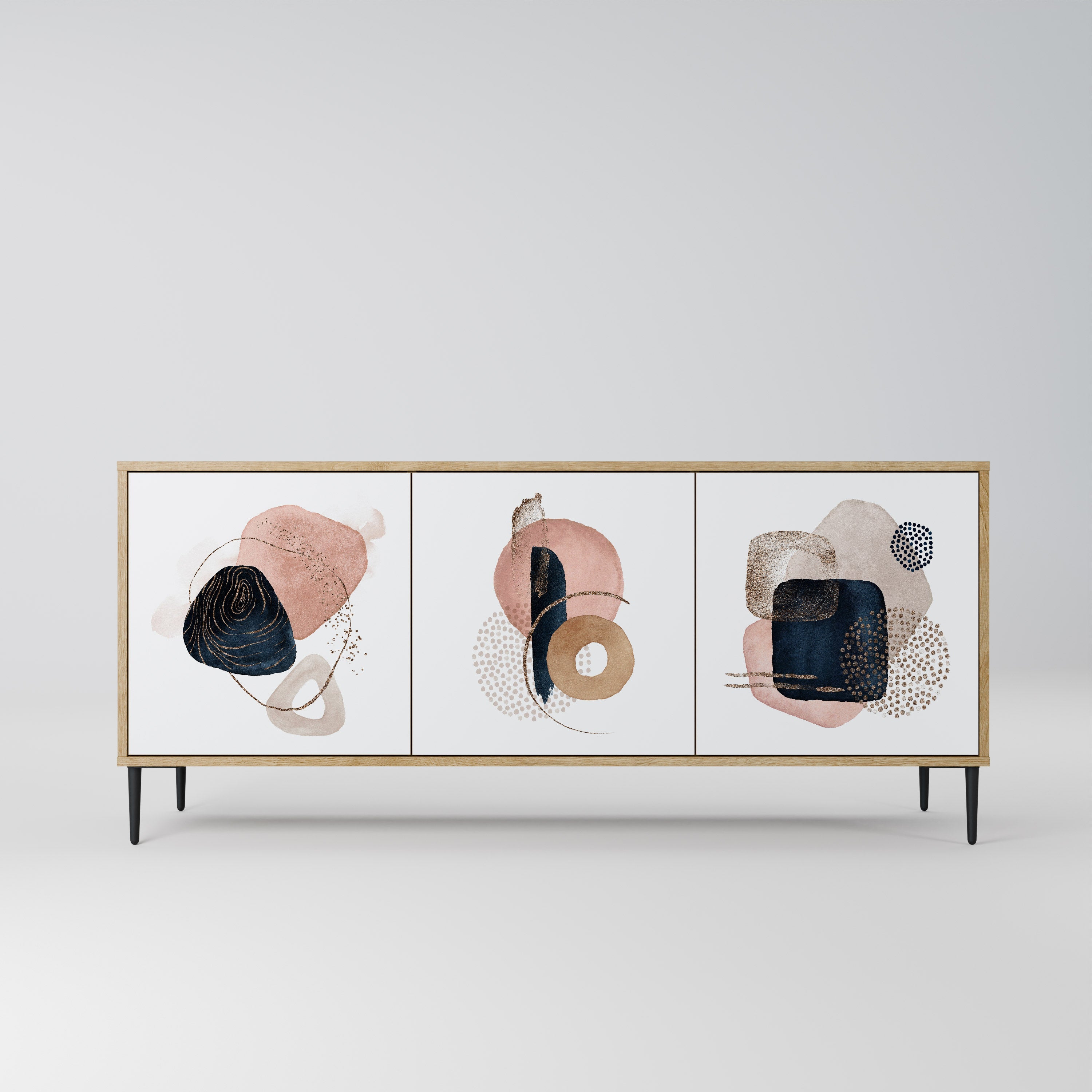 COLORFUL SHAPES 3-Door Sideboard in Oak Effect