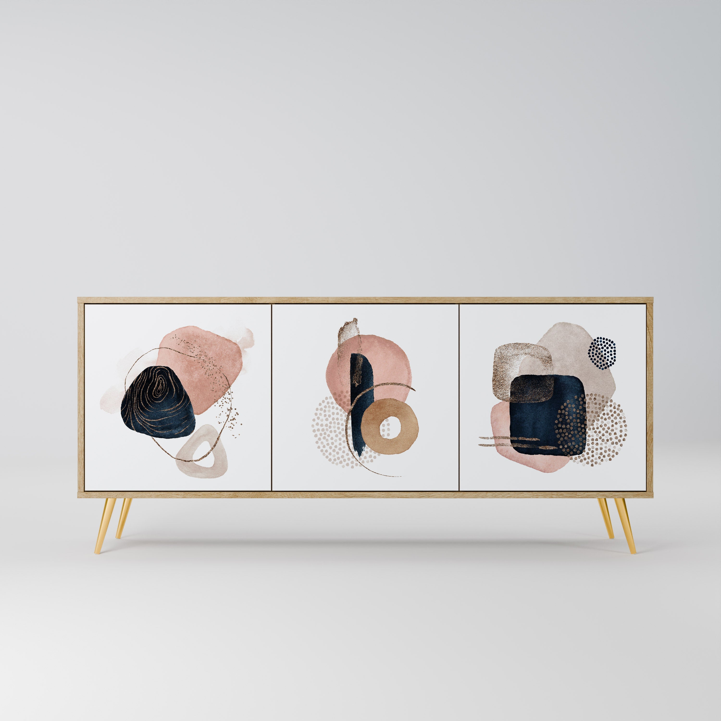 COLORFUL SHAPES 3-Door Sideboard in Oak Effect