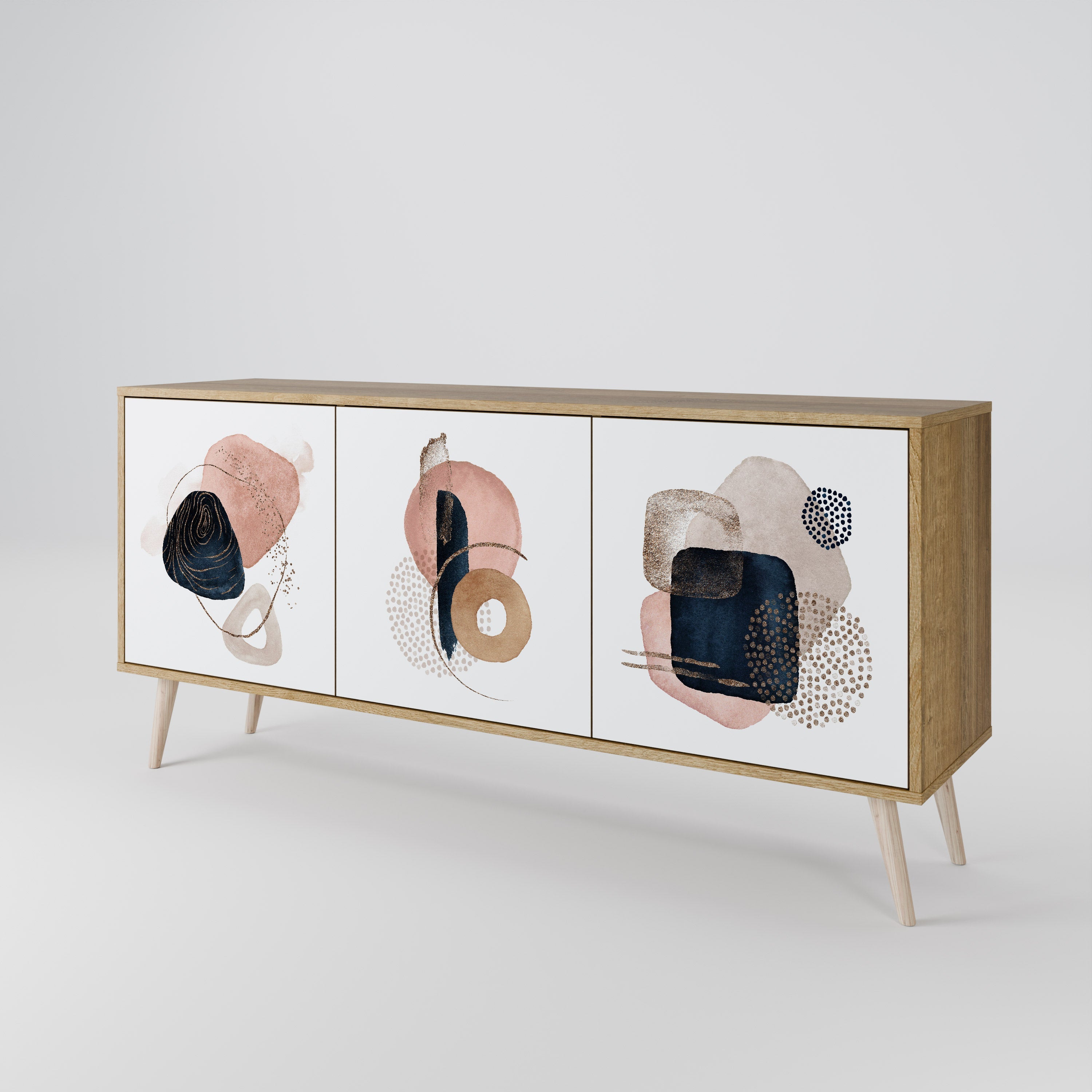 COLORFUL SHAPES 3-Door Sideboard in Oak Effect