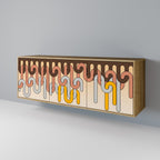 COLORFUL STRINGS Aparador de 3 Portas em Efeito Carvalho