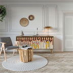 COLORFUL STRINGS Aparador de 3 Portas em Efeito Carvalho