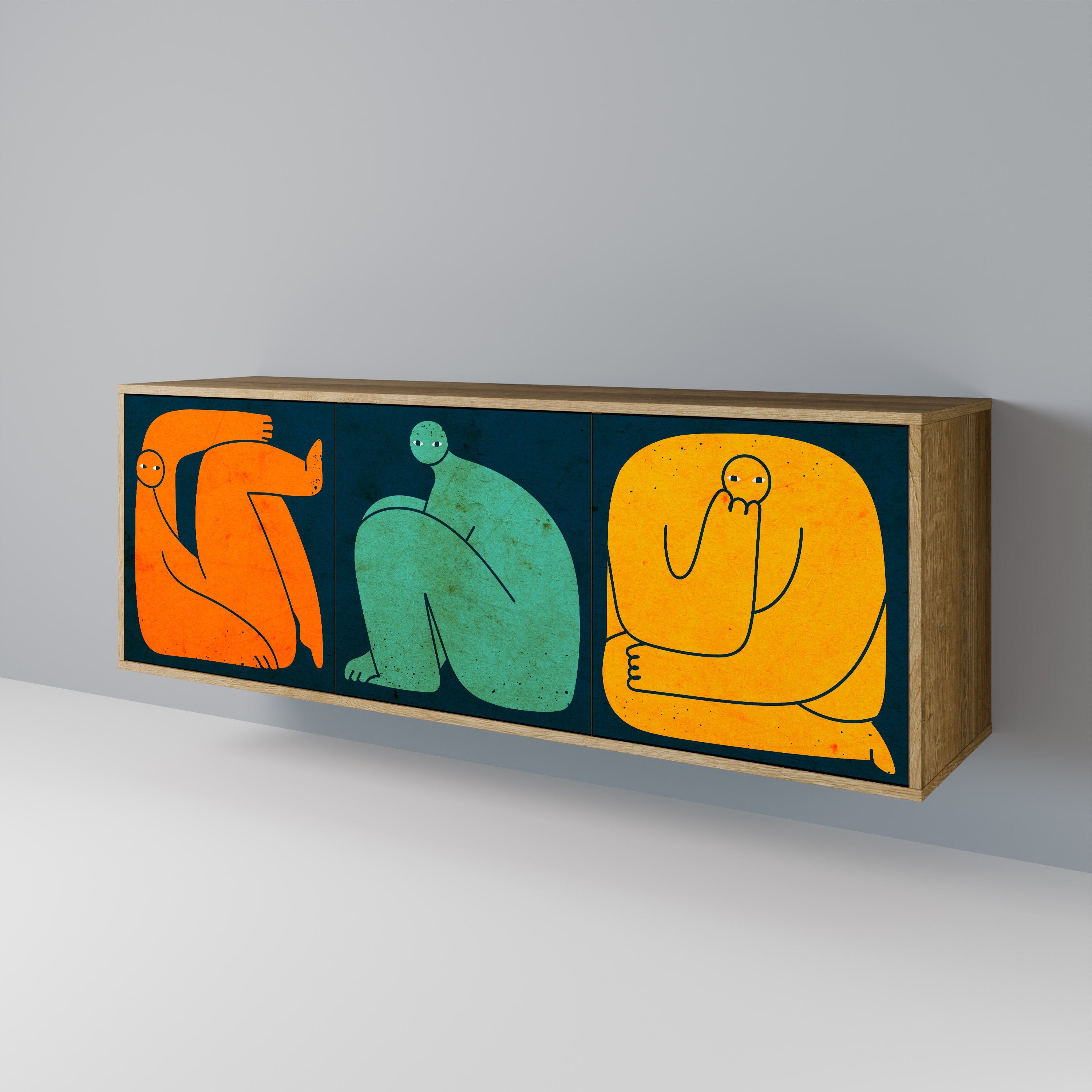 TOGETHER BUT SEPARATELY 3-Door Sideboard in Oak Effect