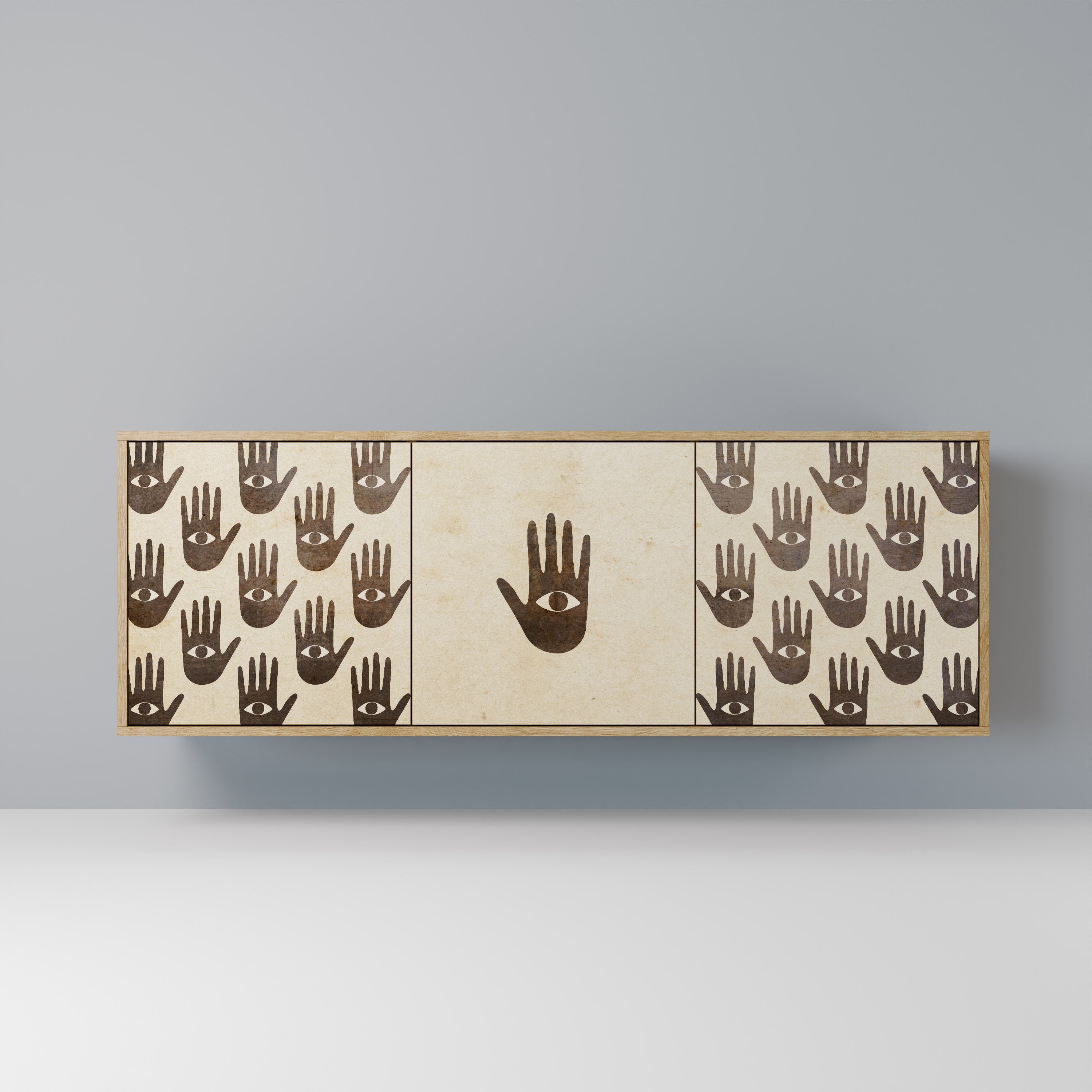 SEE MORE 3-Door Sideboard in Oak Effect