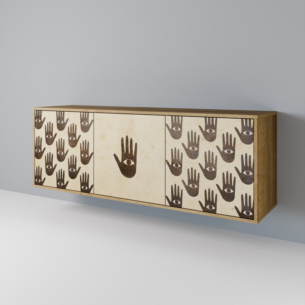 SEE MORE 3-Door Sideboard in Oak Effect