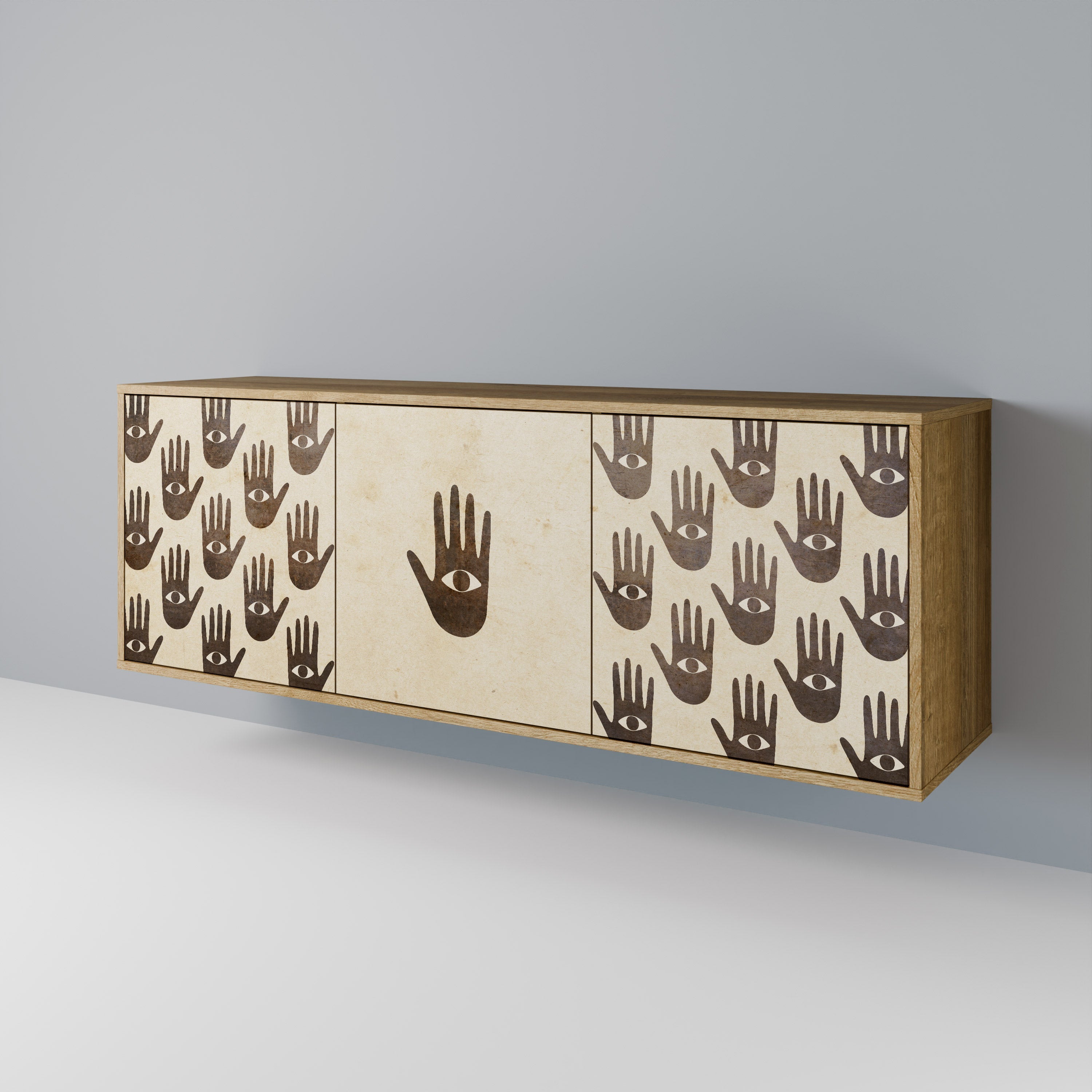 SEE MORE 3-Door Sideboard in Oak Effect