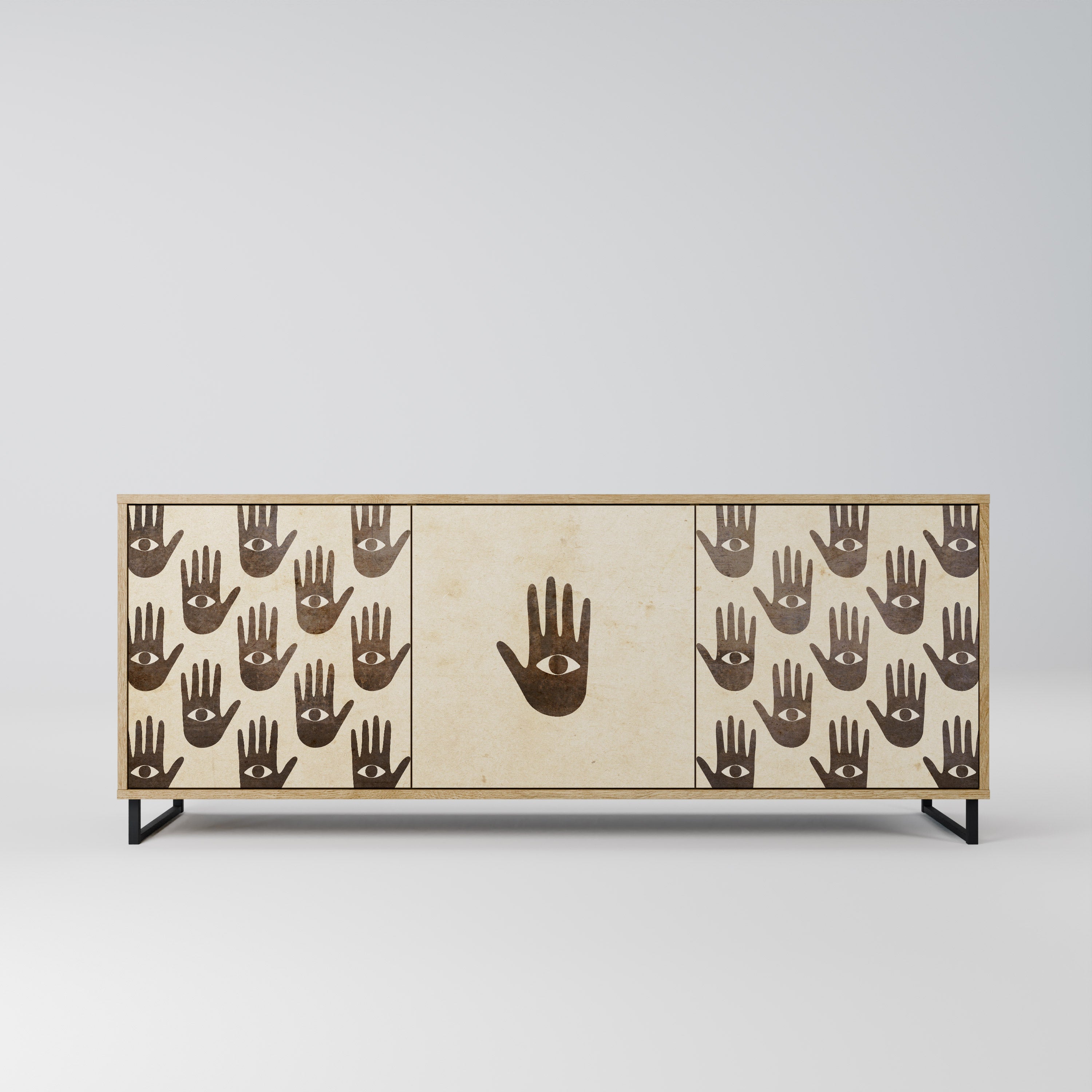 SEE MORE 3-Door Sideboard in Oak Effect