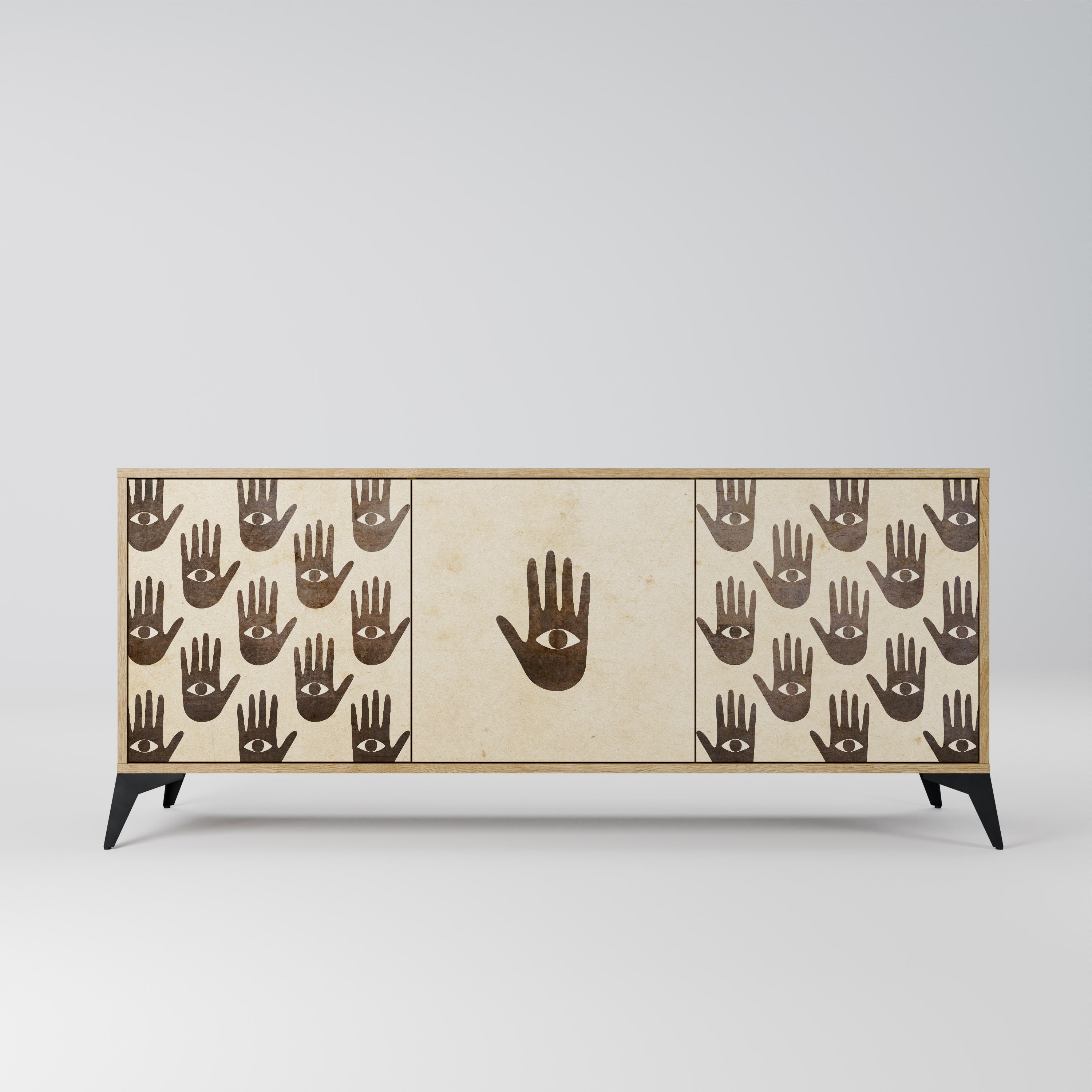 SEE MORE 3-Door Sideboard in Oak Effect