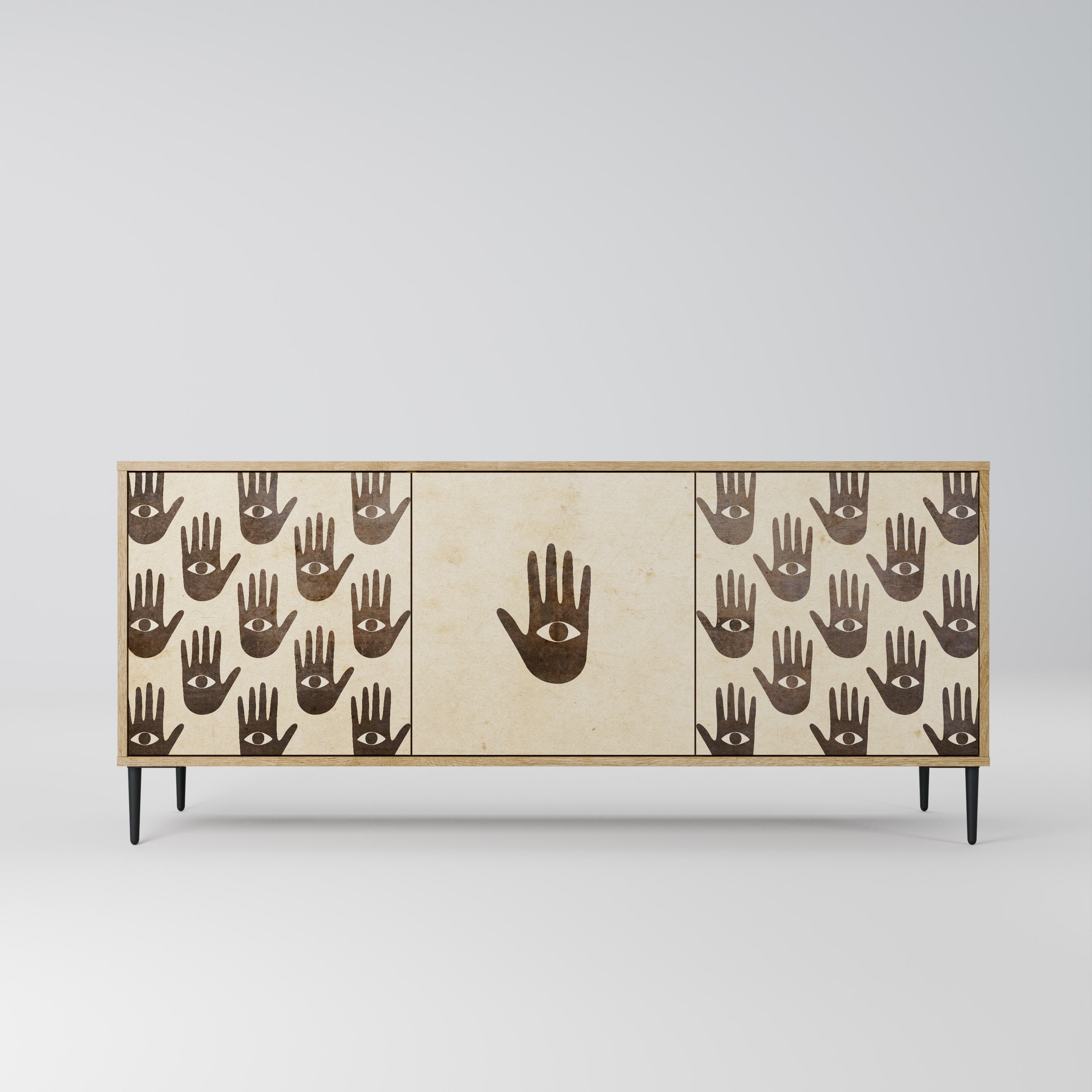 SEE MORE 3-Door Sideboard in Oak Effect