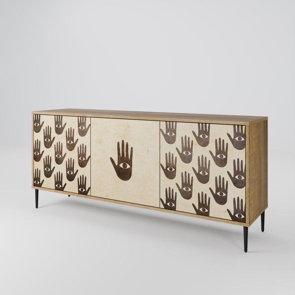 SEE MORE 3-Door Sideboard in Oak Effect