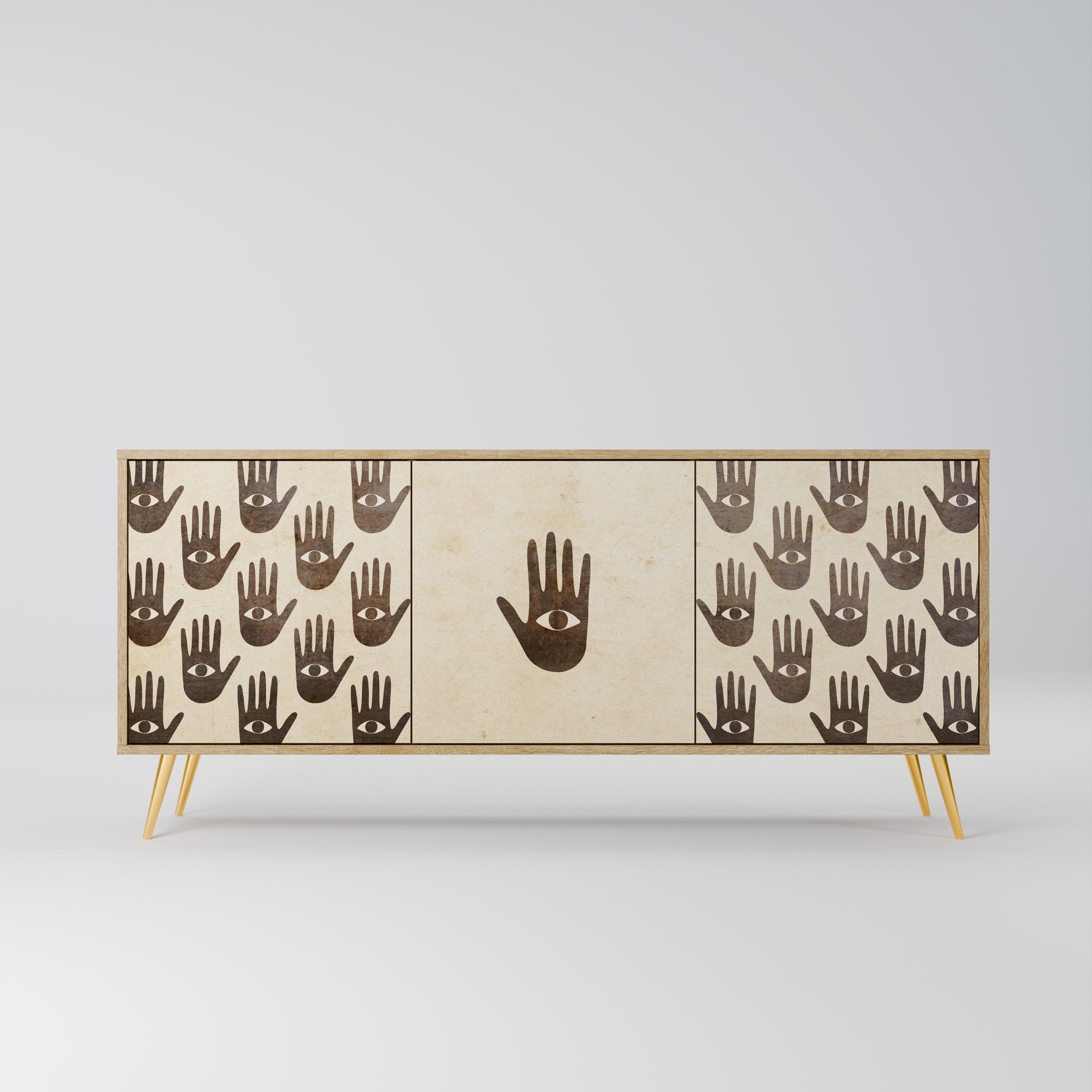 SEE MORE 3-Door Sideboard in Oak Effect