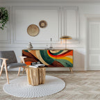 COLORFUL STRANDS Aparador de 3 Portas em Efeito Carvalho