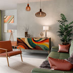 COLORFUL STRANDS Aparador de 3 Portas em Efeito Carvalho