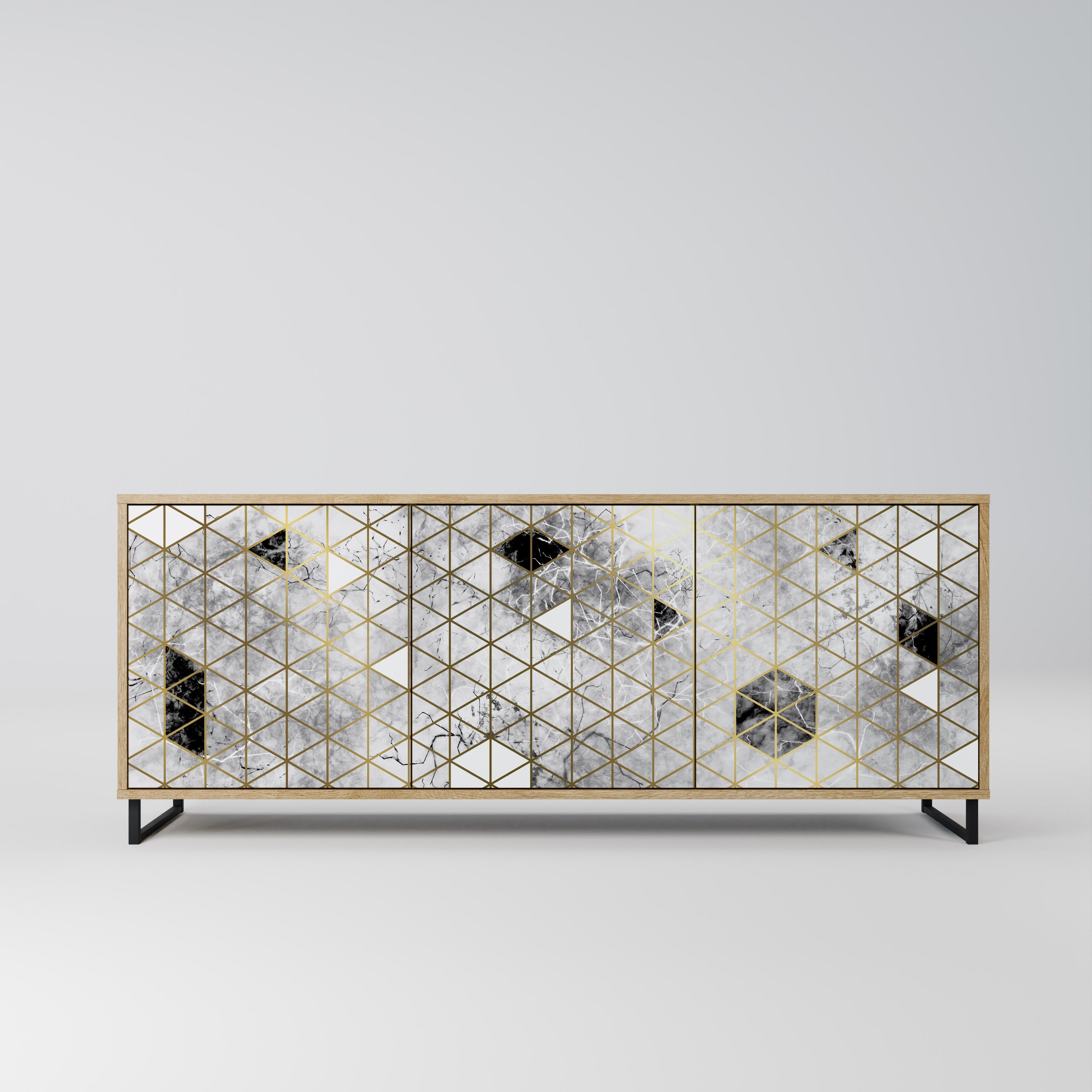 ASHEN ARIA 3-Door Sideboard in Oak Effect