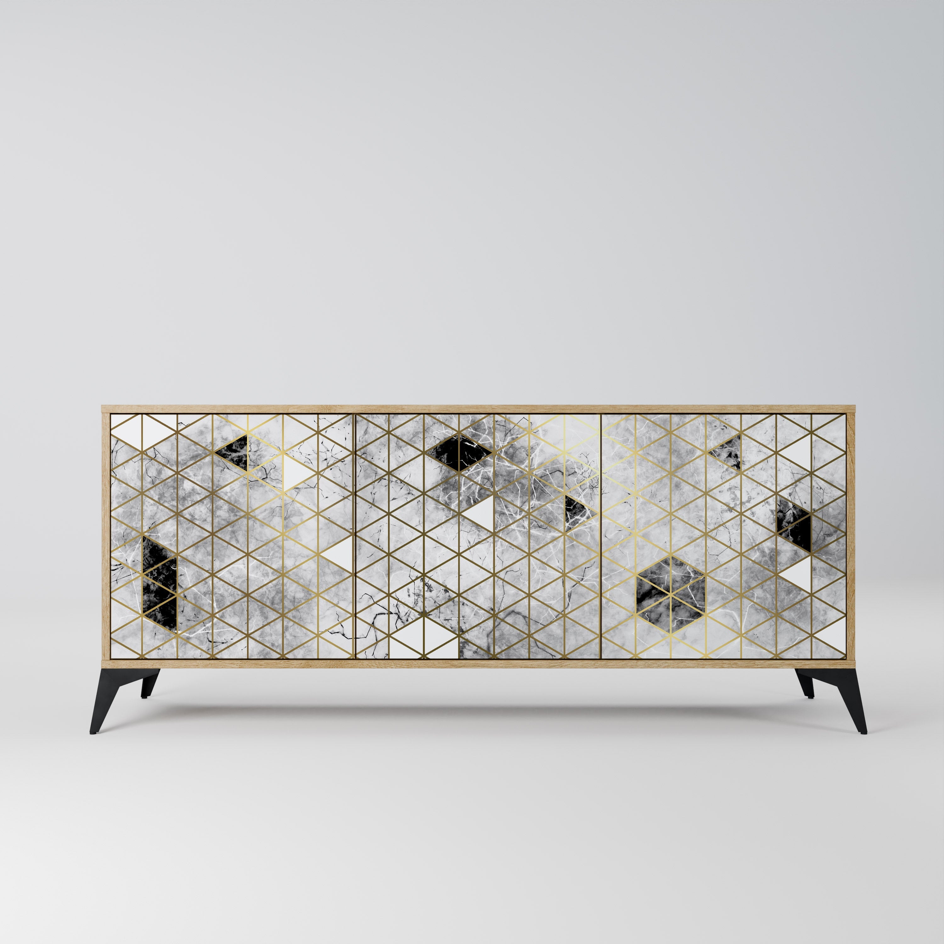 ASHEN ARIA 3-Door Sideboard in Oak Effect