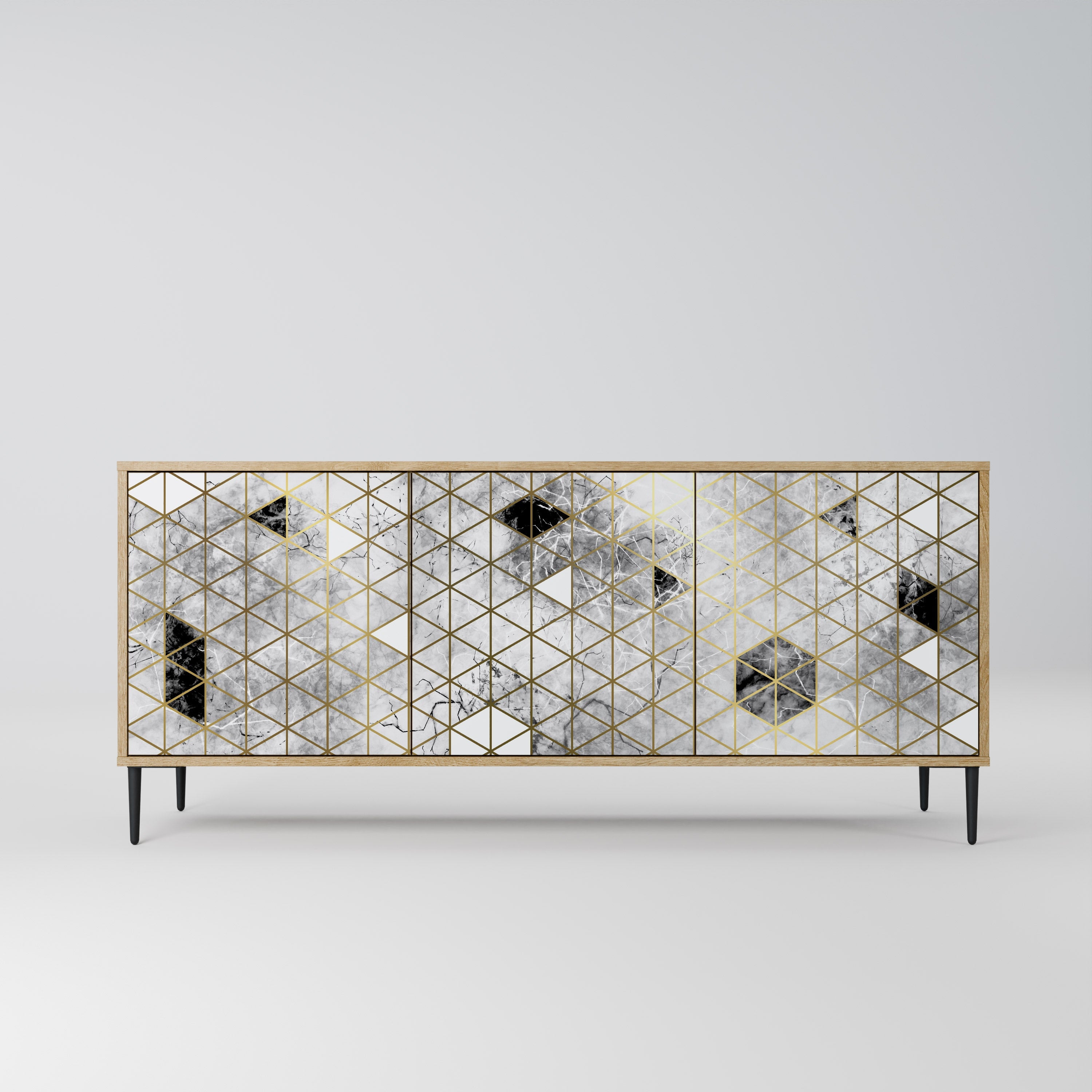 ASHEN ARIA 3-Door Sideboard in Oak Effect