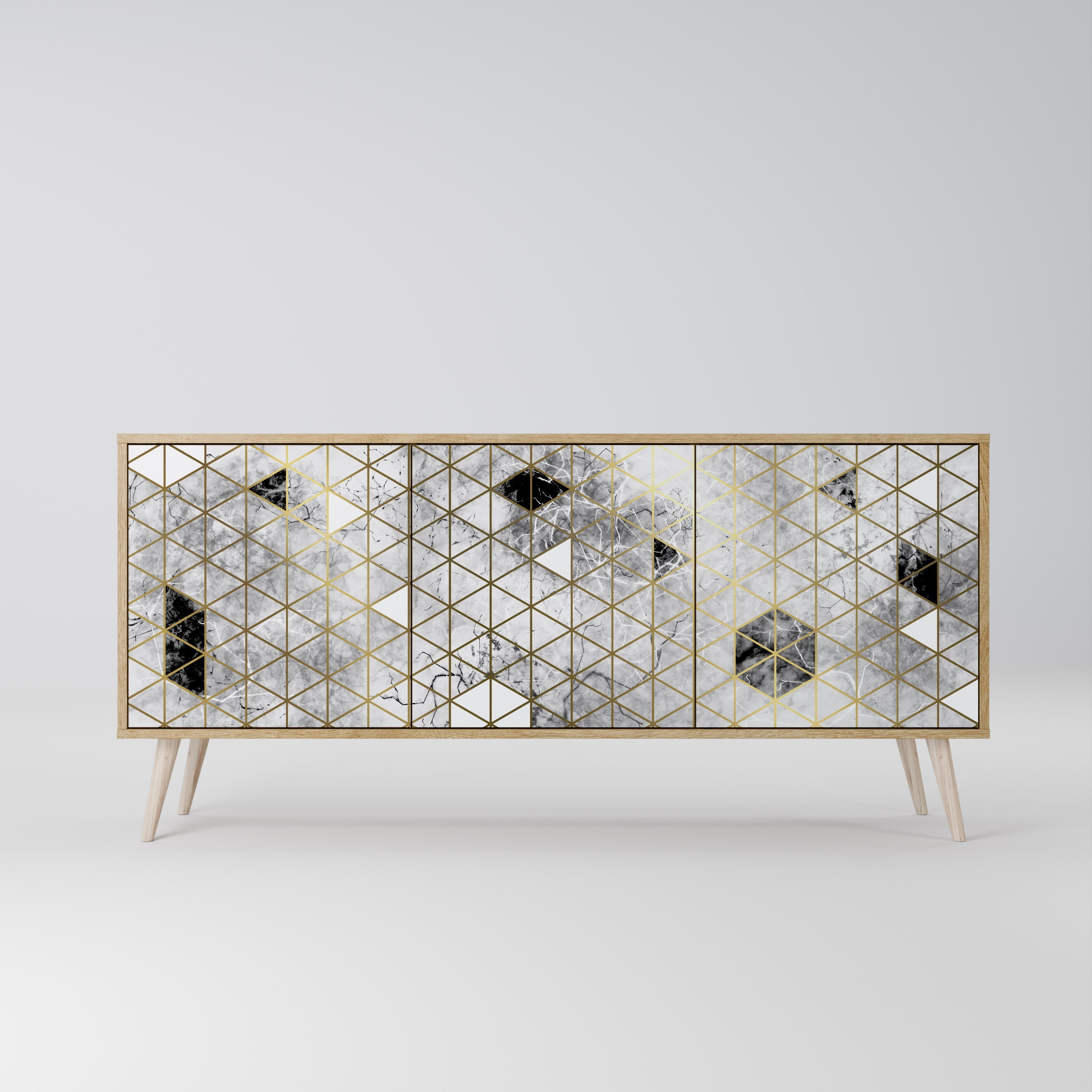 ASHEN ARIA 3-Door Sideboard in Oak Effect