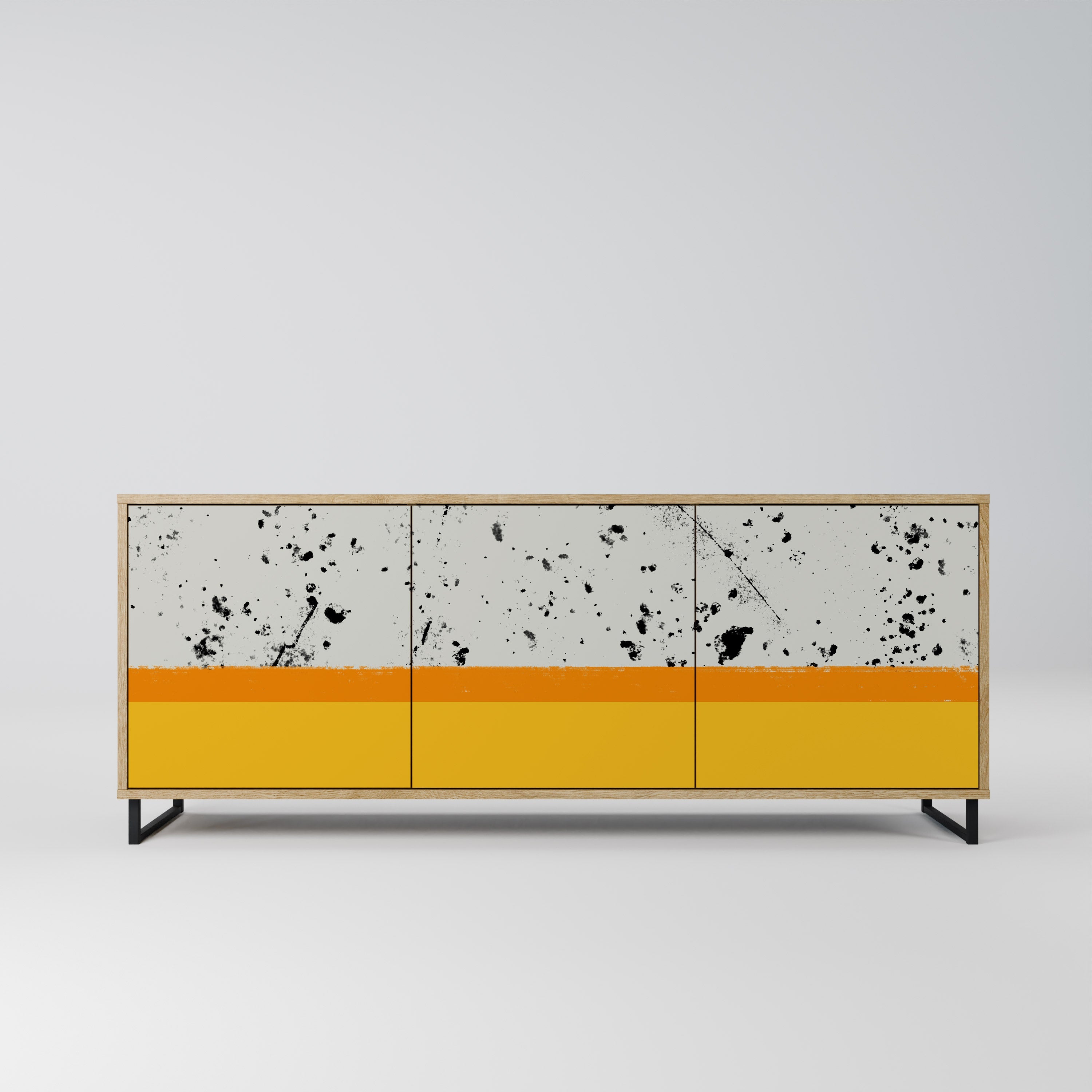 DYED BY ORANGE Aparador de 3 Portas em Efeito Carvalho