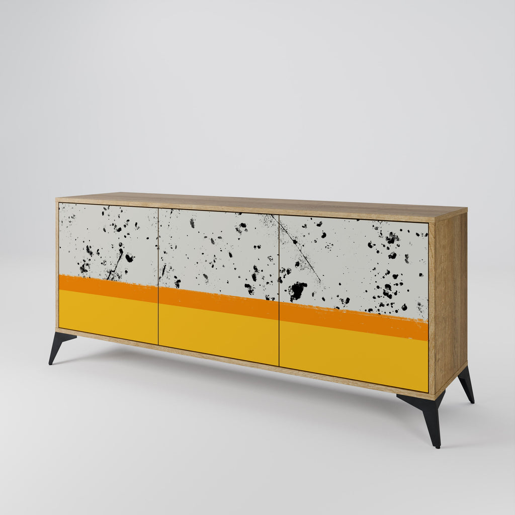 DYED BY ORANGE 3-Door Sideboard in Oak Effect