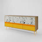DYED BY ORANGE 3-Door Sideboard in Oak Effect