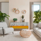 DYED BY ORANGE 3-Door Sideboard in Oak Effect