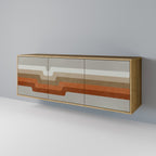 PECULIAR TRAIL Aparador de 3 Portas em Efeito Carvalho