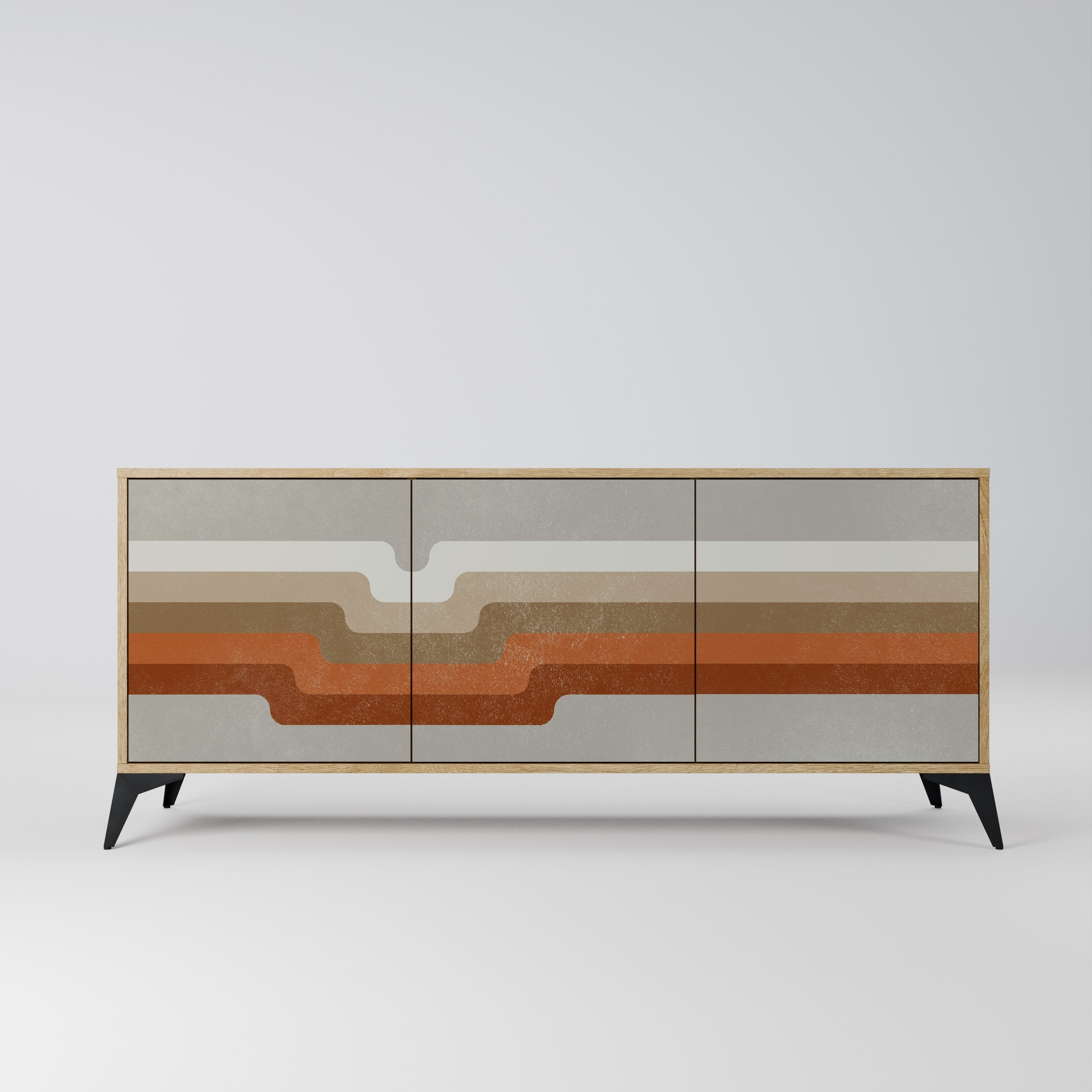 PECULIAR TRAIL 3-Door Sideboard in Oak Effect