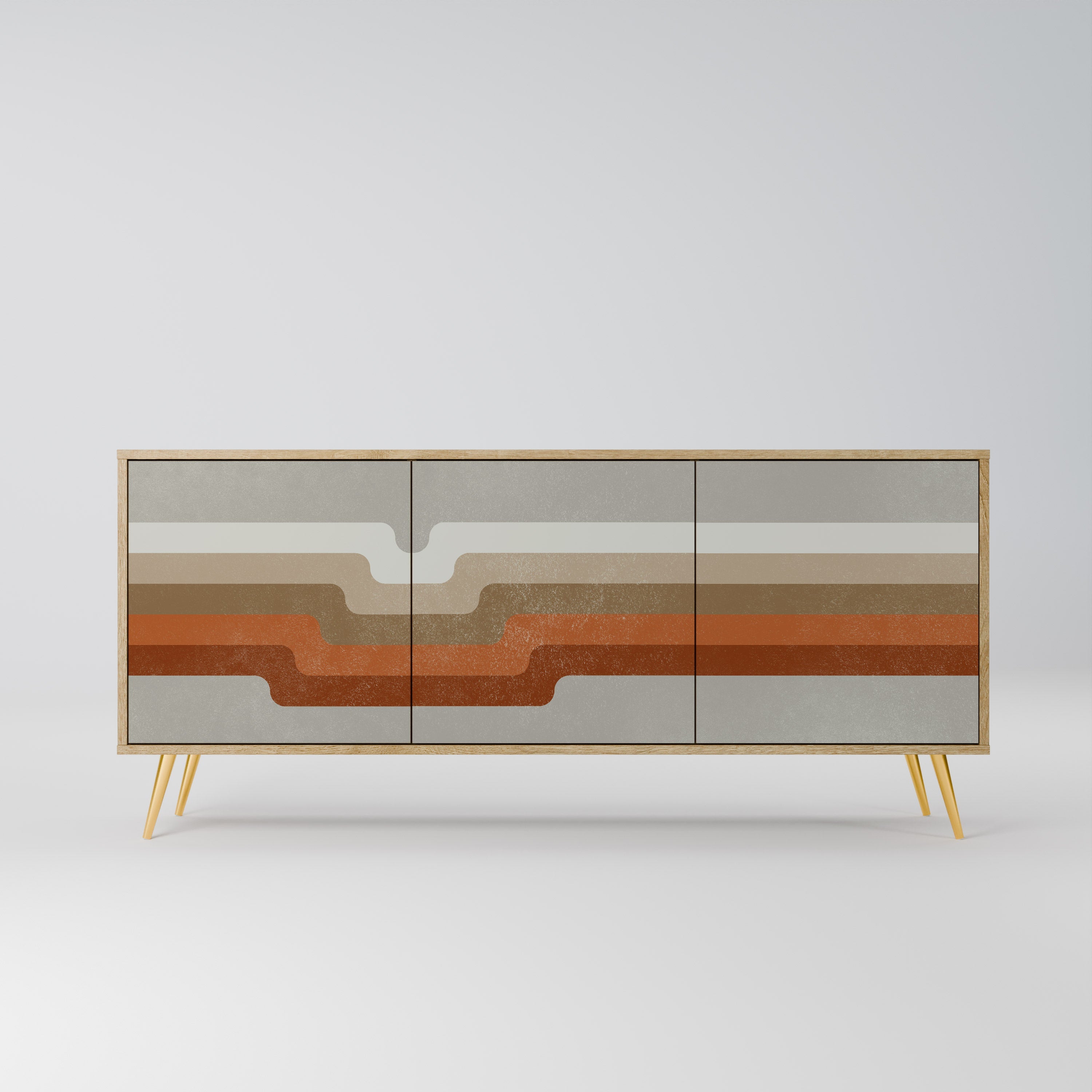 PECULIAR TRAIL 3-Door Sideboard in Oak Effect