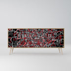 BROKEN LINES 3-Door Sideboard in Oak Effect