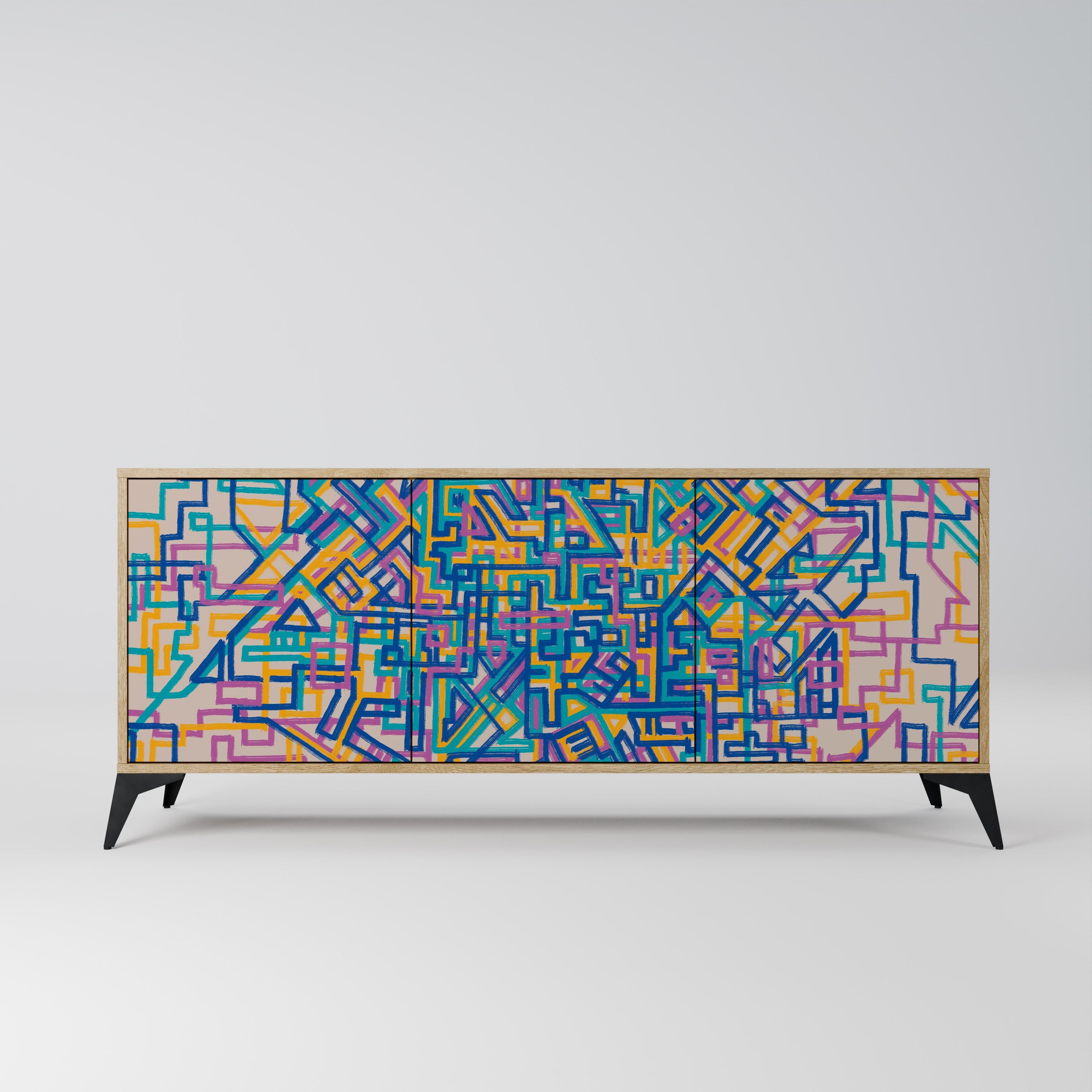 MEMORIES MAP 3-Door Sideboard in Oak Effect