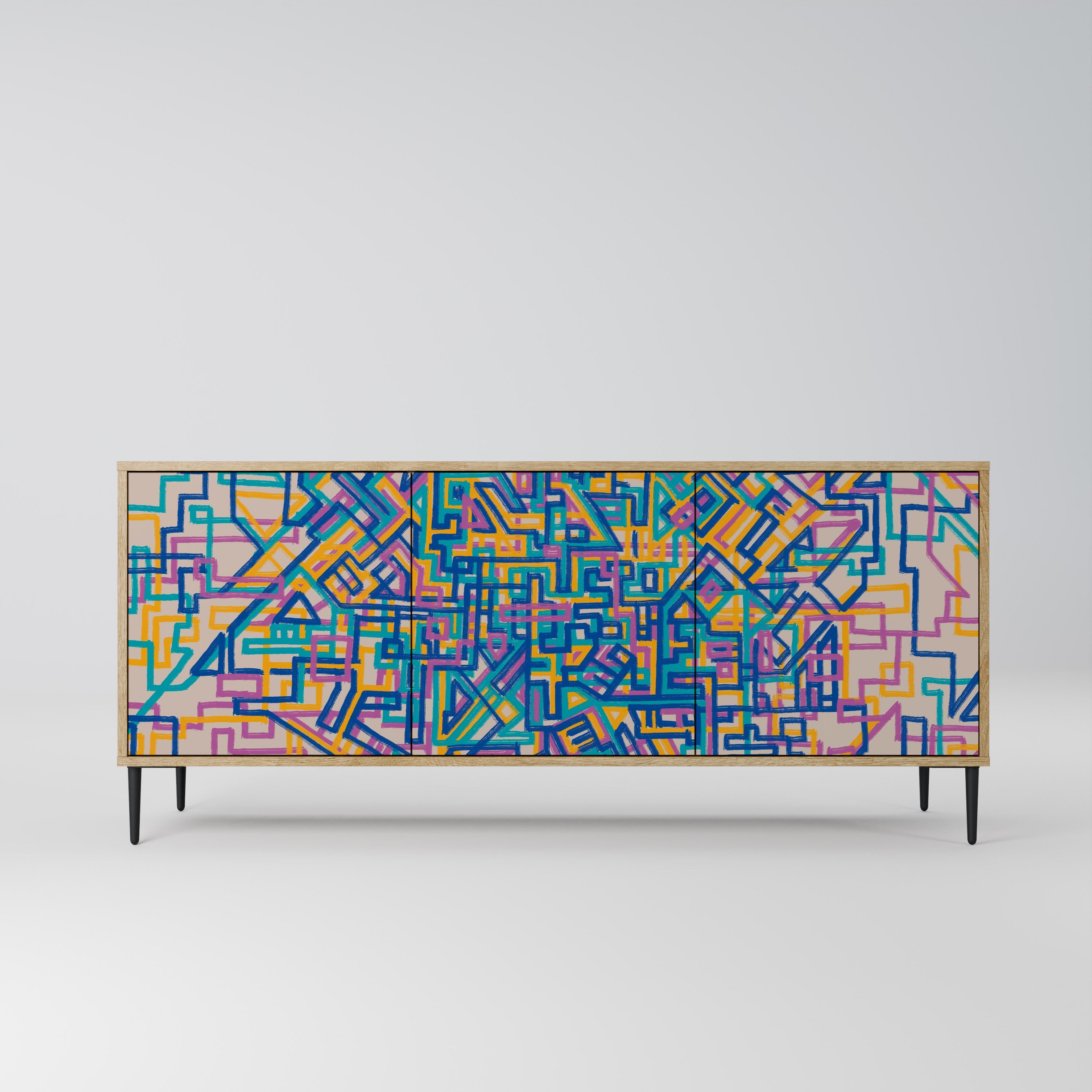 MEMORIES MAP 3-Door Sideboard in Oak Effect