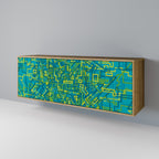 NOSTALGIC MEMORIES Aparador de 3 Portas em Efeito Carvalho