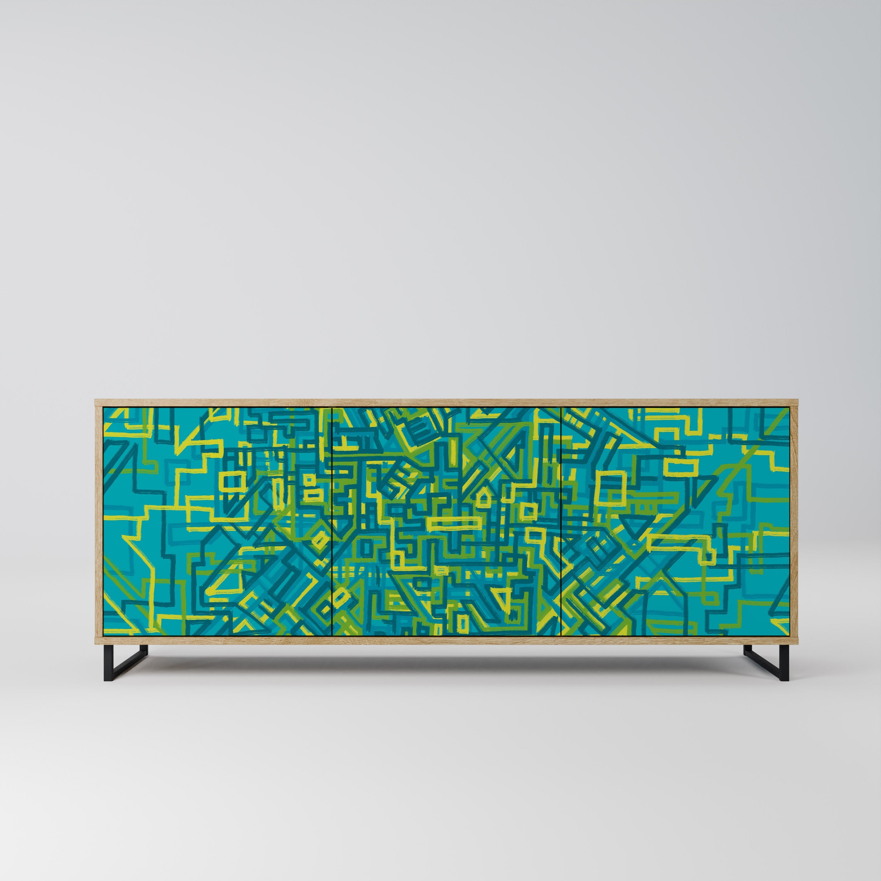 NOSTALGIC MEMORIES 3-Door Sideboard in Oak Effect