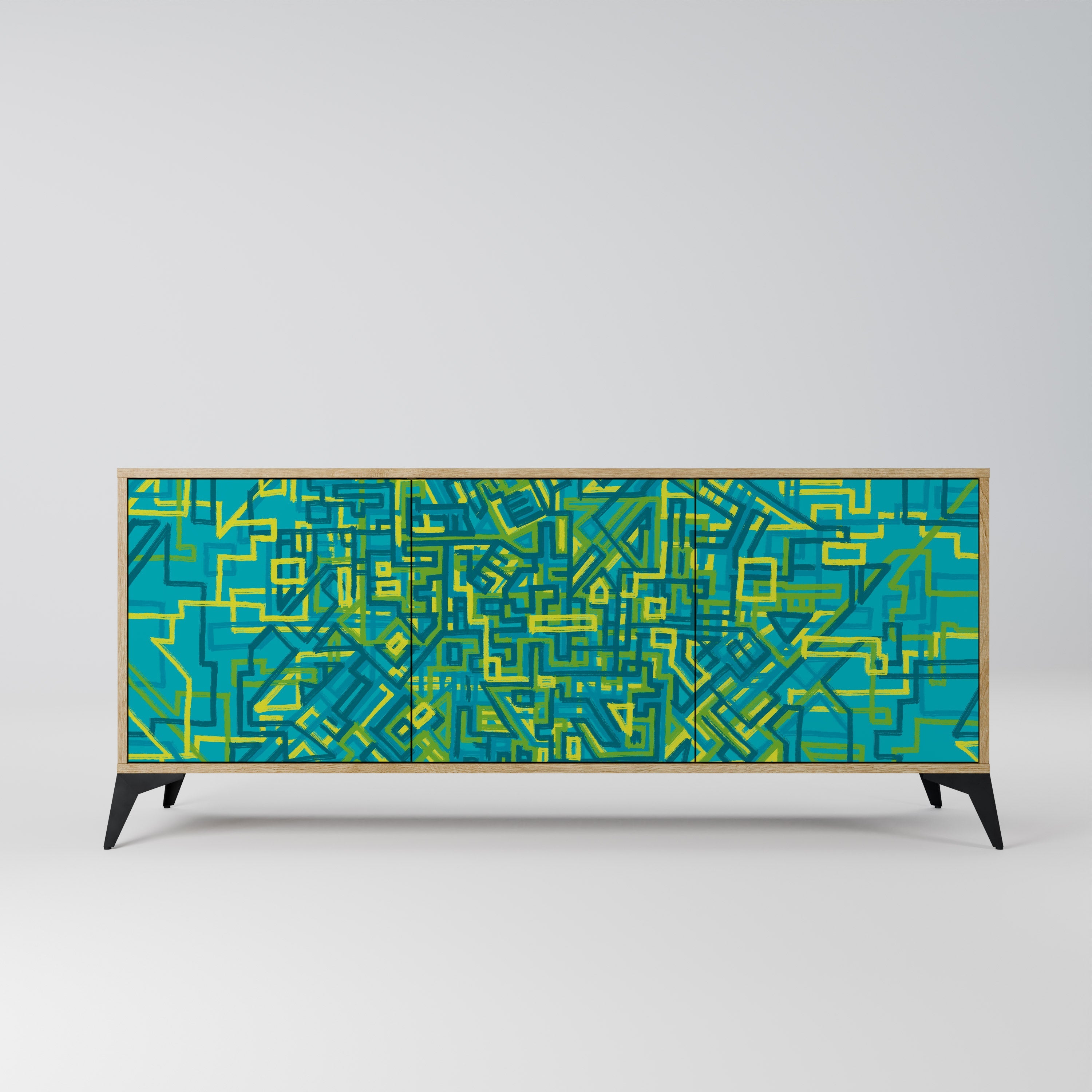 NOSTALGIC MEMORIES 3-Door Sideboard in Oak Effect