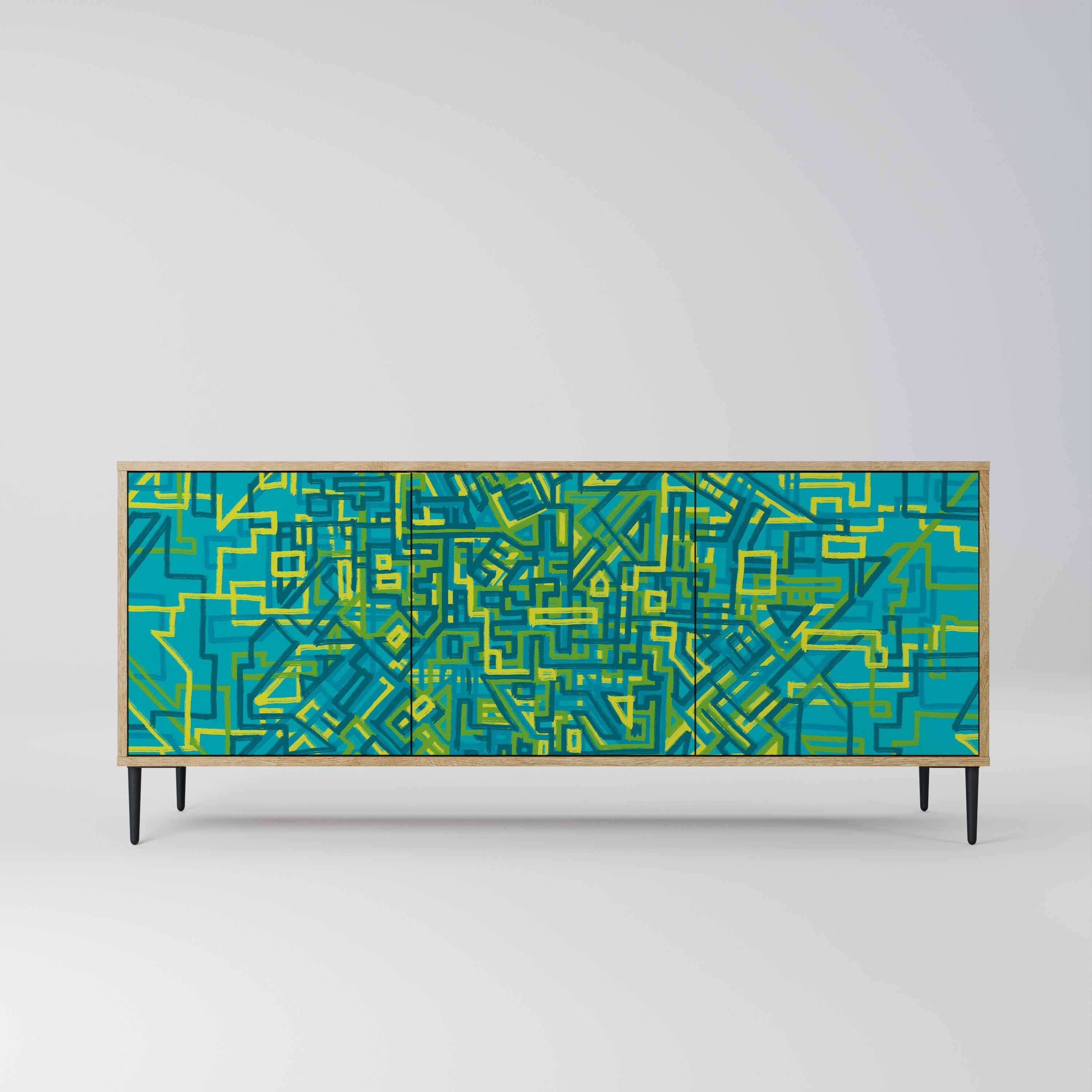 NOSTALGIC MEMORIES 3-Door Sideboard in Oak Effect