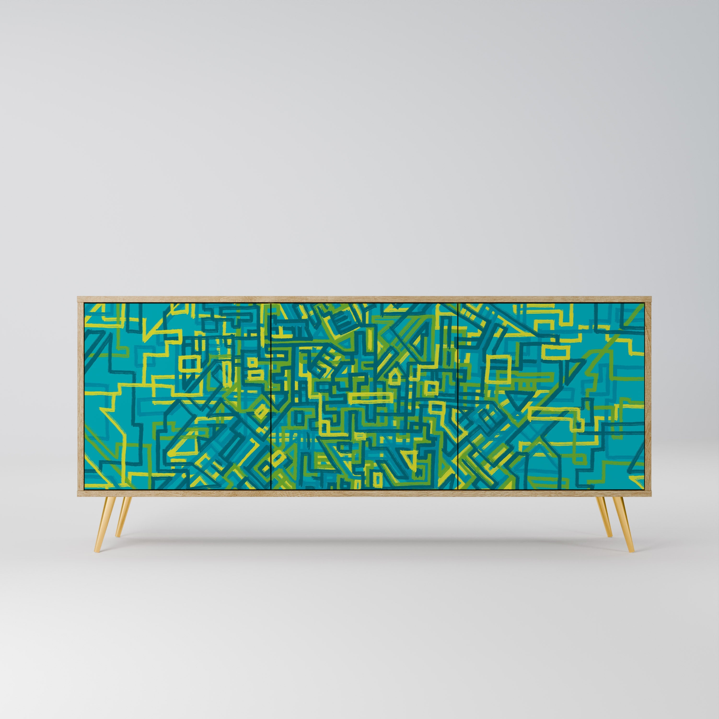 NOSTALGIC MEMORIES 3-Door Sideboard in Oak Effect