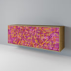 LOVELY MEMORIES Aparador de 3 Portas em Efeito Carvalho