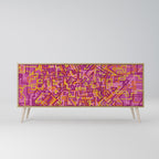 LOVELY MEMORIES Aparador de 3 Portas em Efeito Carvalho