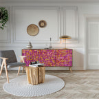 LOVELY MEMORIES Aparador de 3 Portas em Efeito Carvalho