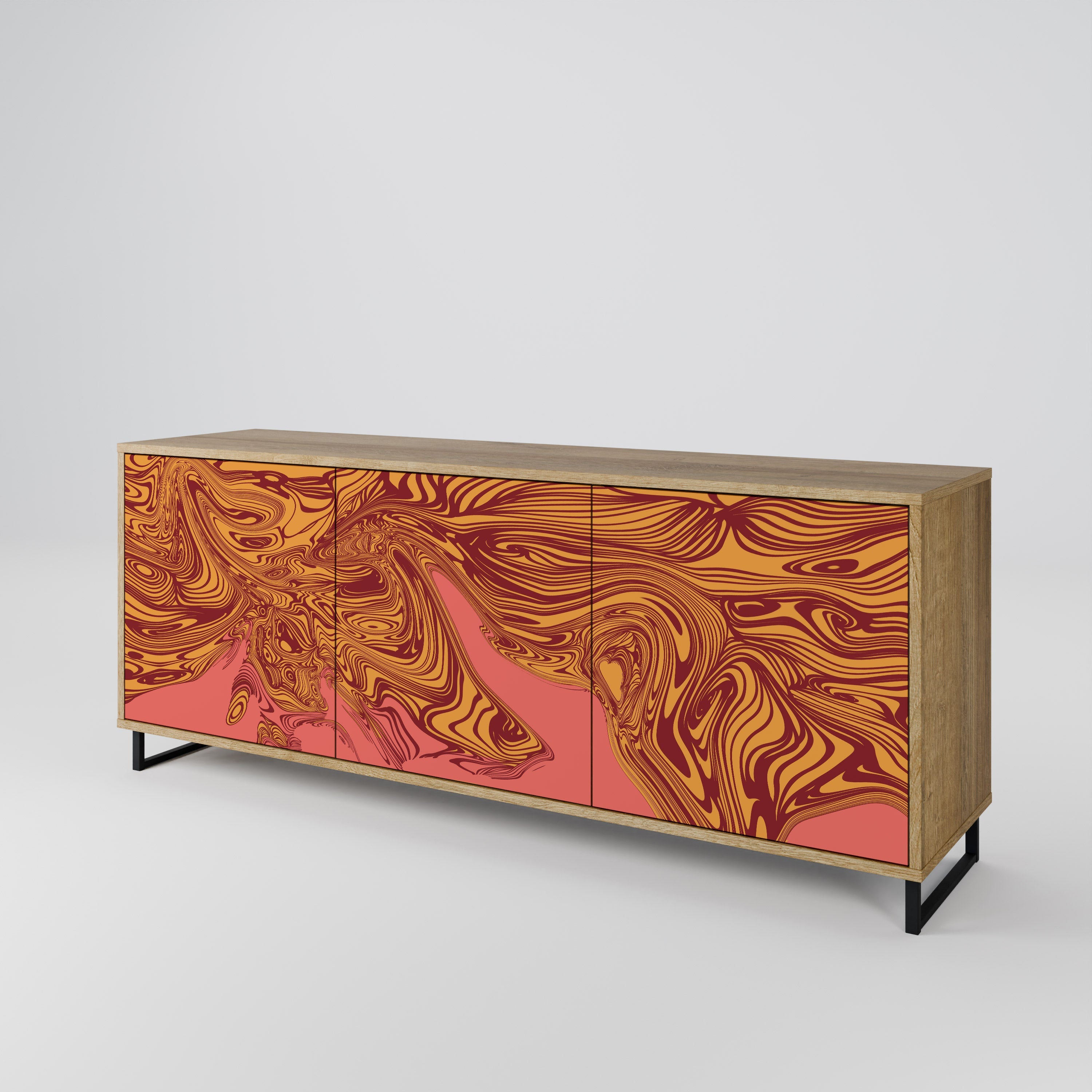 FLOATING THOUGHTS 3-Door Sideboard in Oak Effect