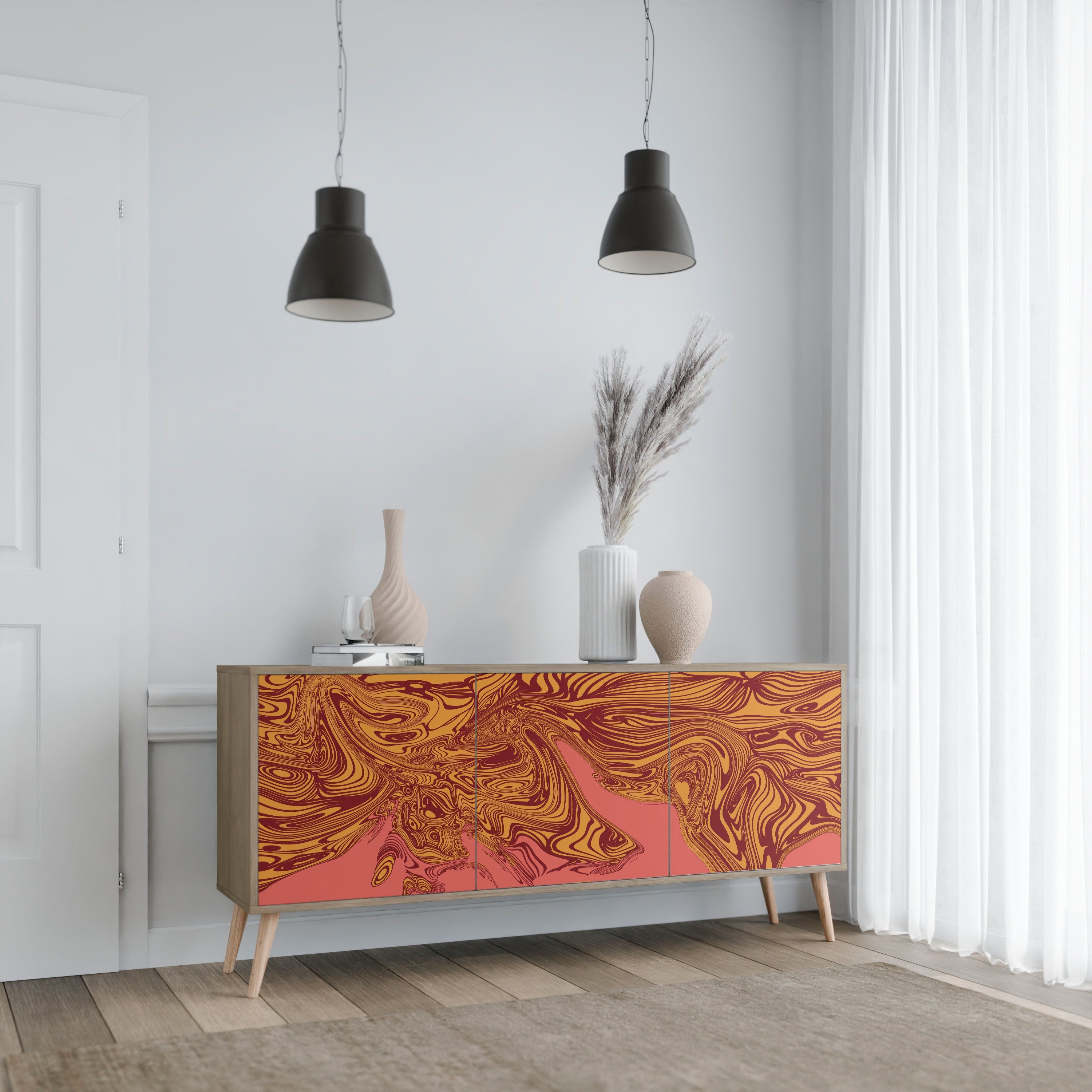 FLOATING THOUGHTS 3-Door Sideboard in Oak Effect