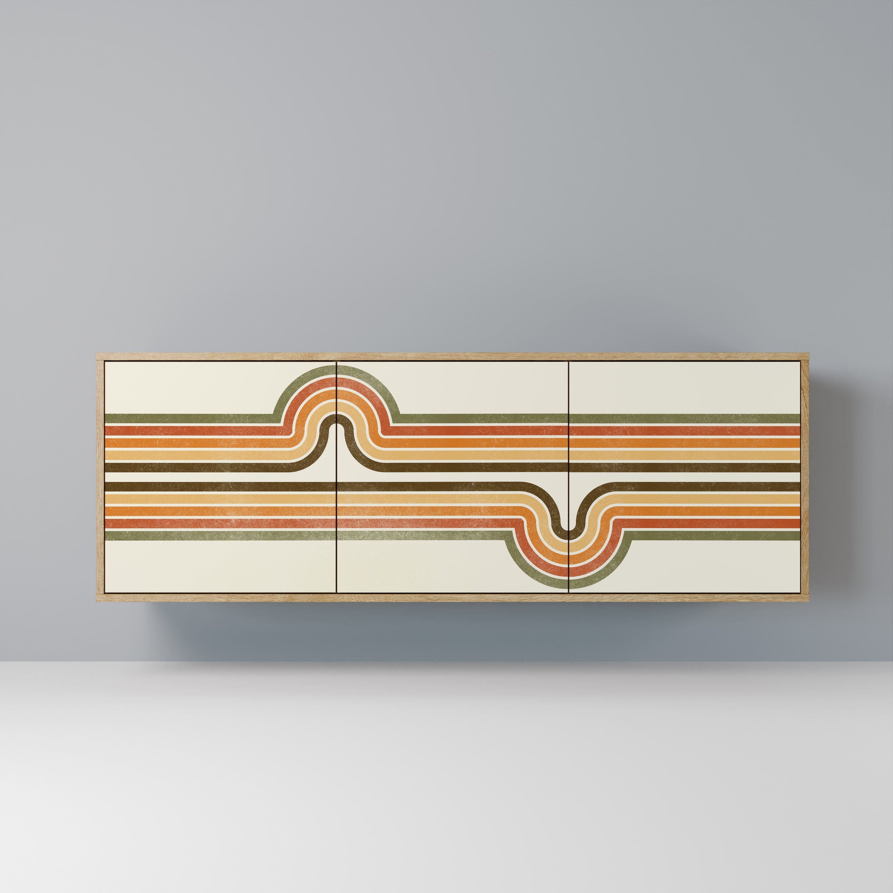 EXCEPTIONAL STREAM 3-Door Sideboard in Oak Effect