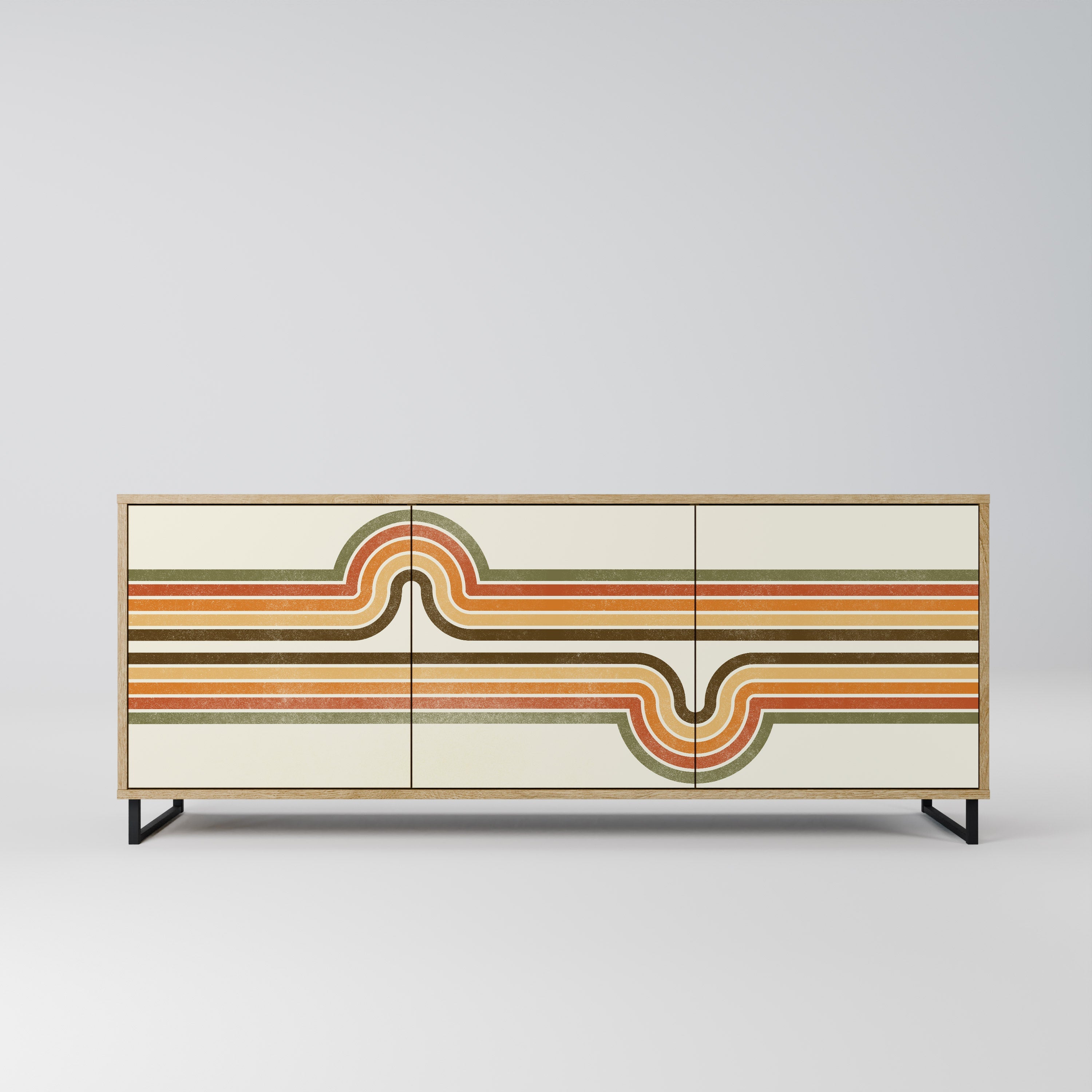 EXCEPTIONAL STREAM 3-Door Sideboard in Oak Effect