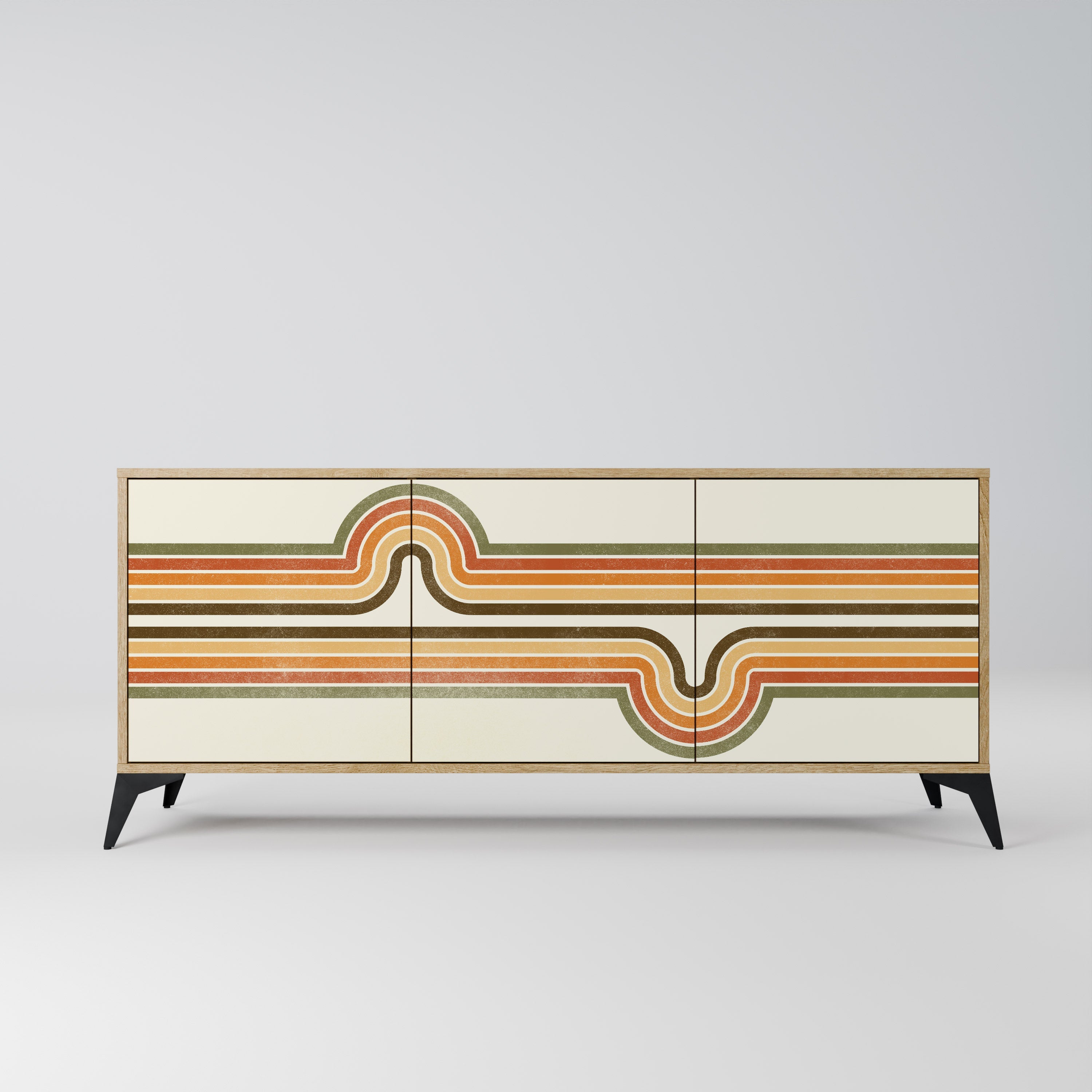 EXCEPTIONAL STREAM 3-Door Sideboard in Oak Effect