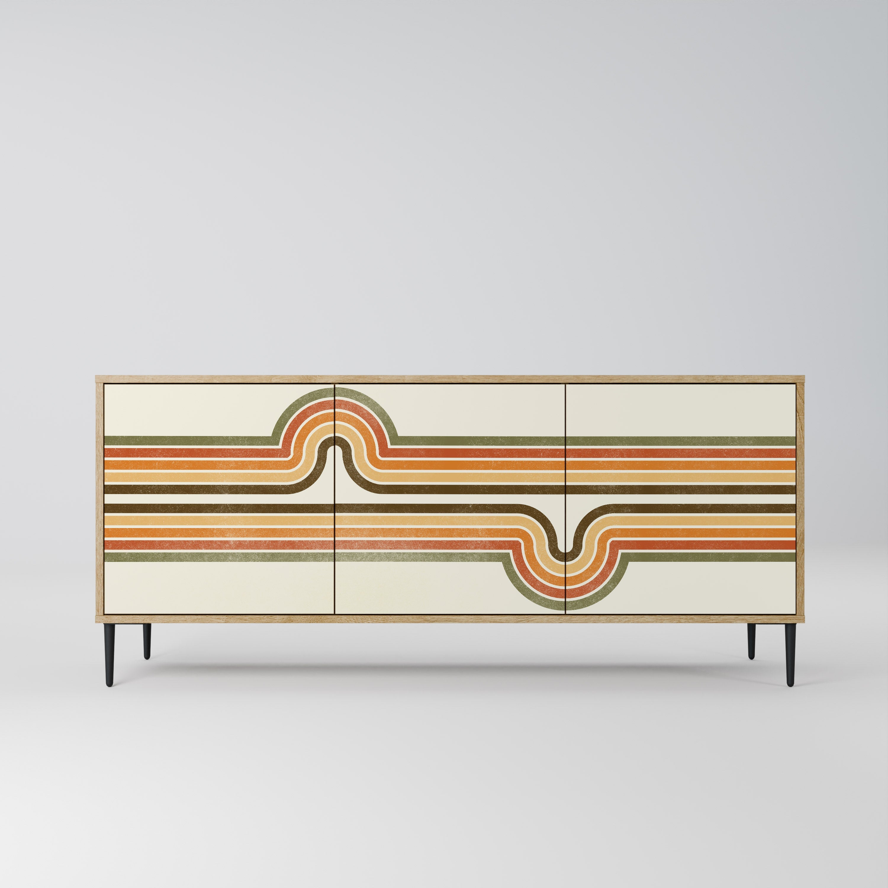 EXCEPTIONAL STREAM 3-Door Sideboard in Oak Effect