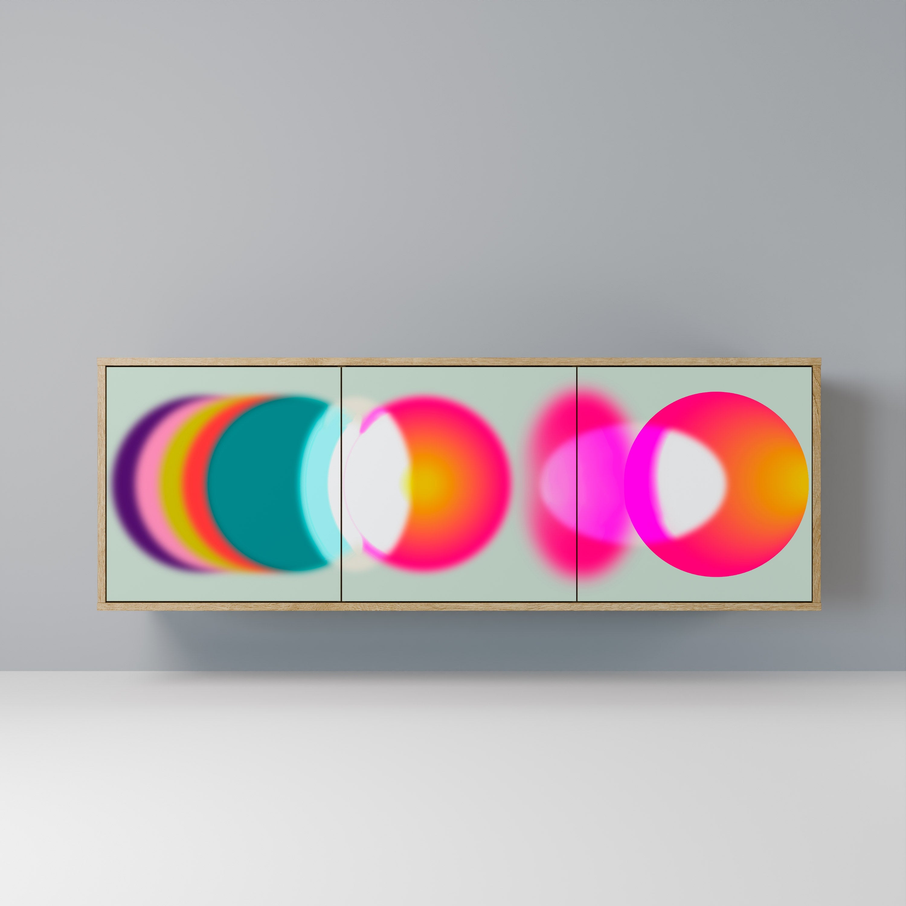 SYMPHONY OF COLORS 3-Door Sideboard in Oak Effect