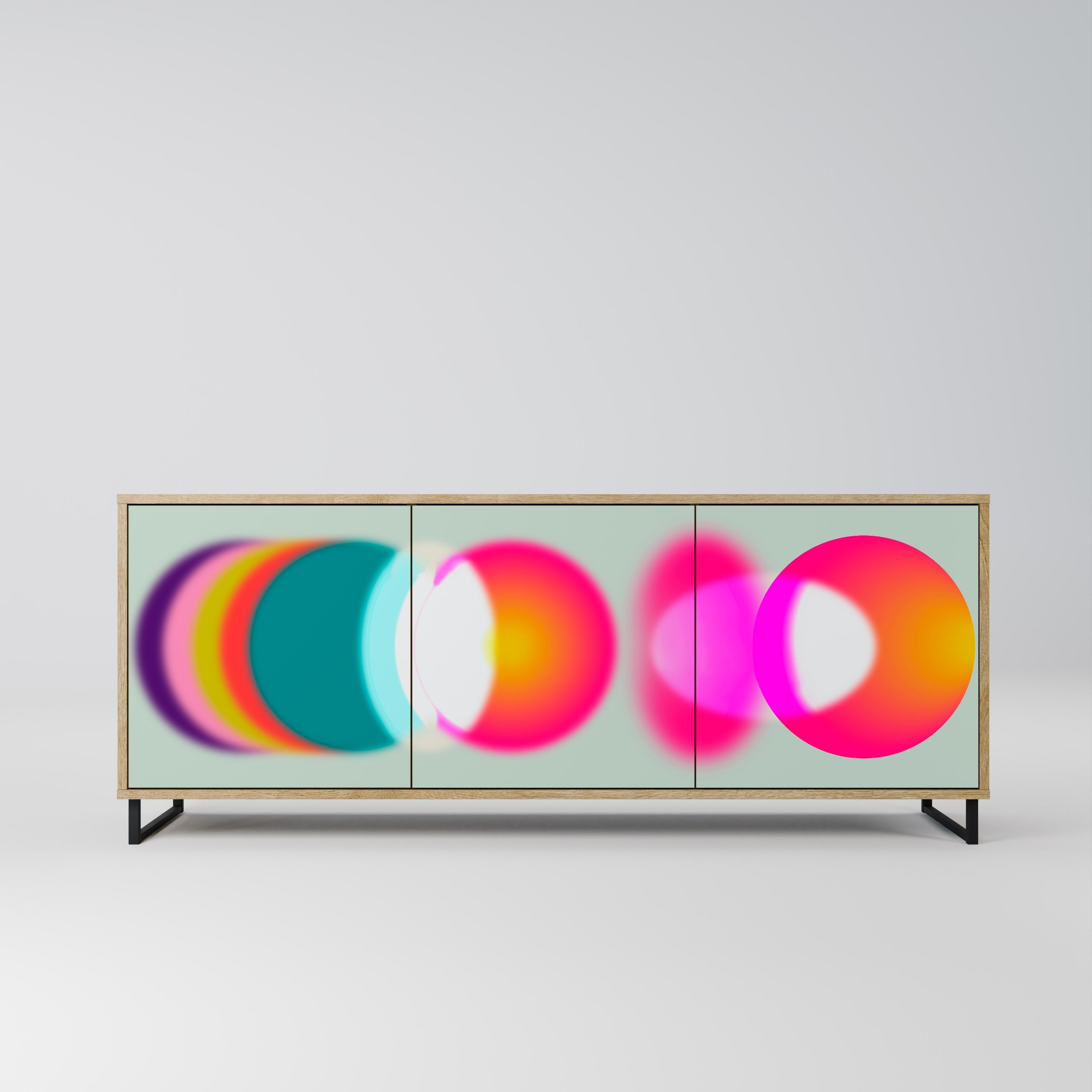 SYMPHONY OF COLORS 3-Door Sideboard in Oak Effect