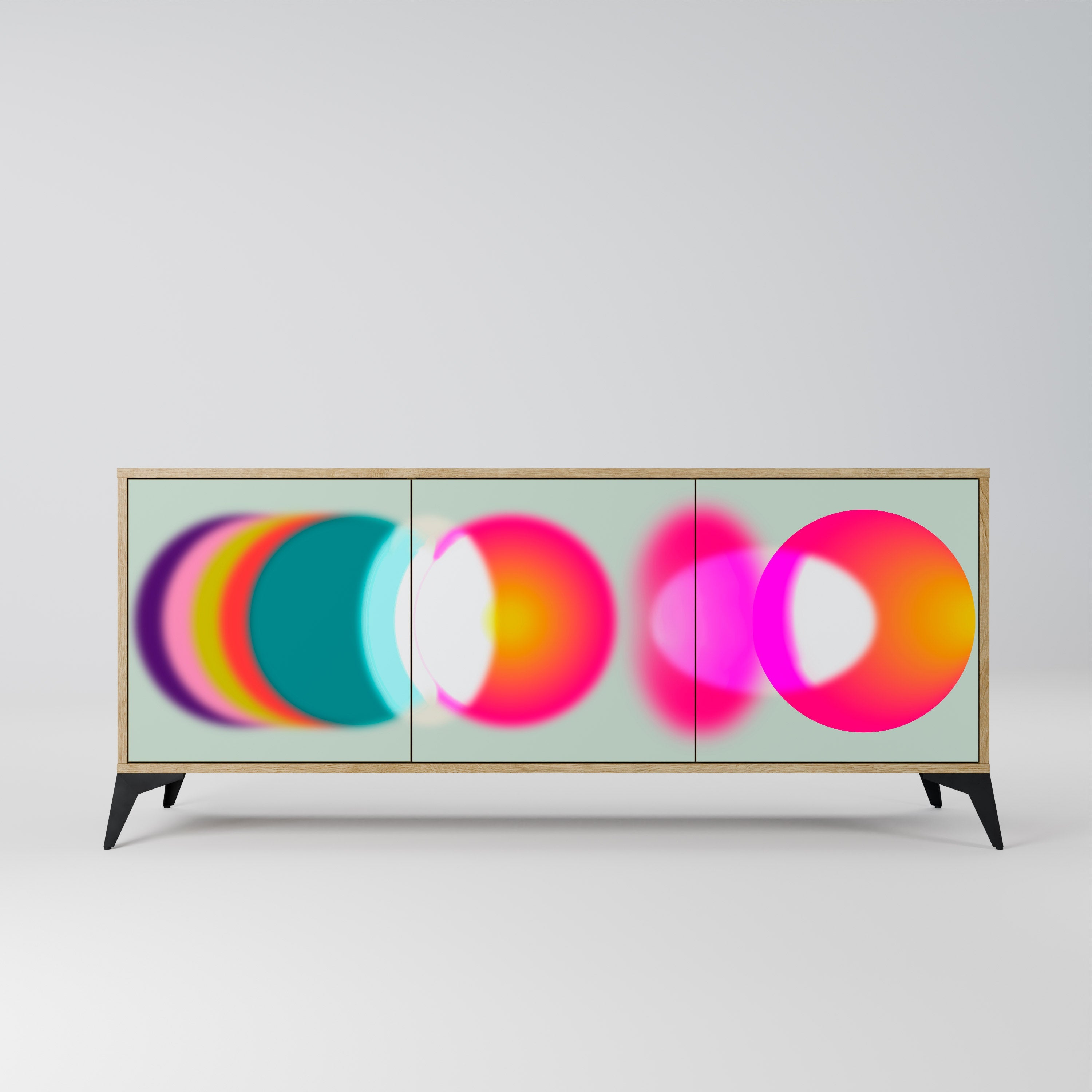 SYMPHONY OF COLORS 3-Door Sideboard in Oak Effect