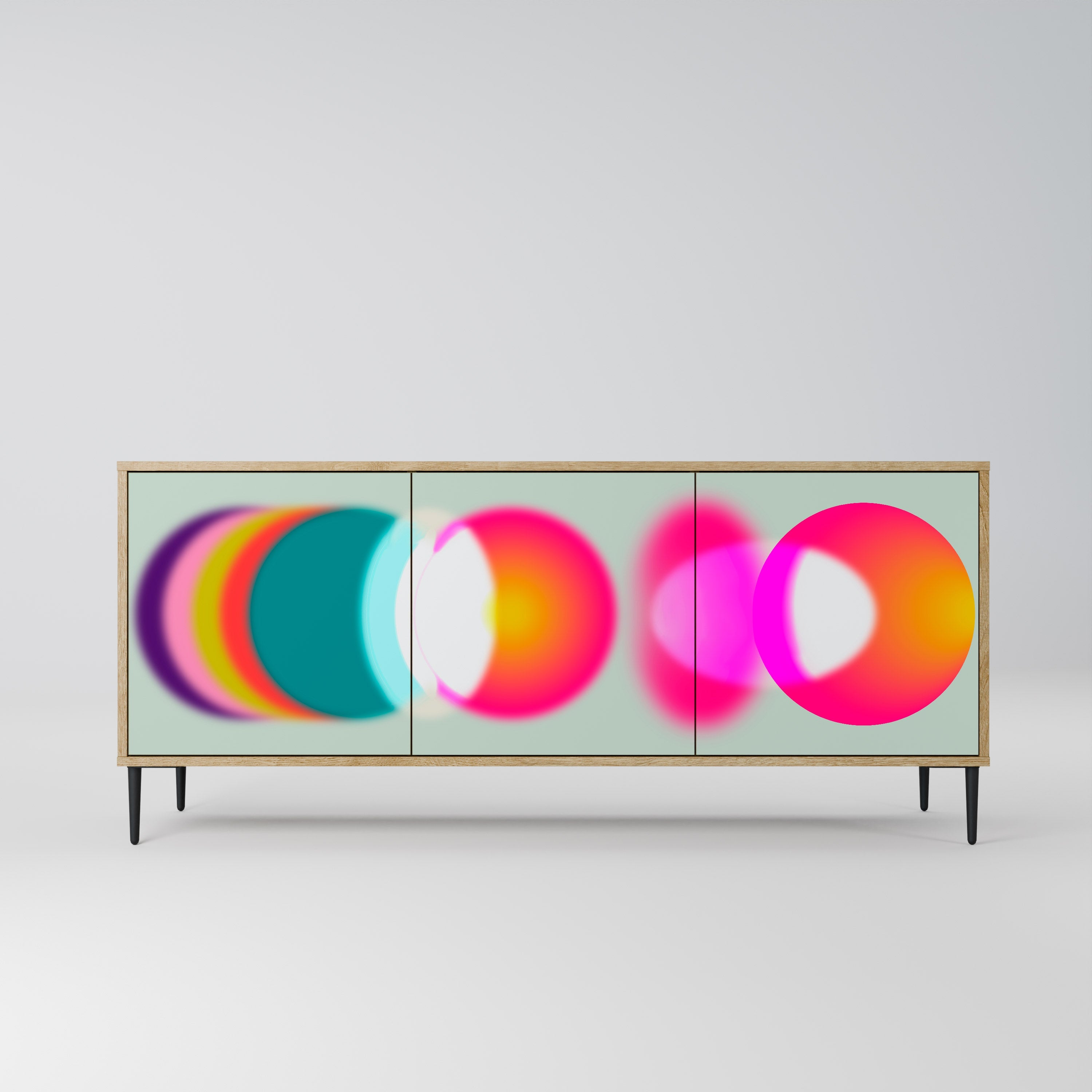 SYMPHONY OF COLORS 3-Door Sideboard in Oak Effect