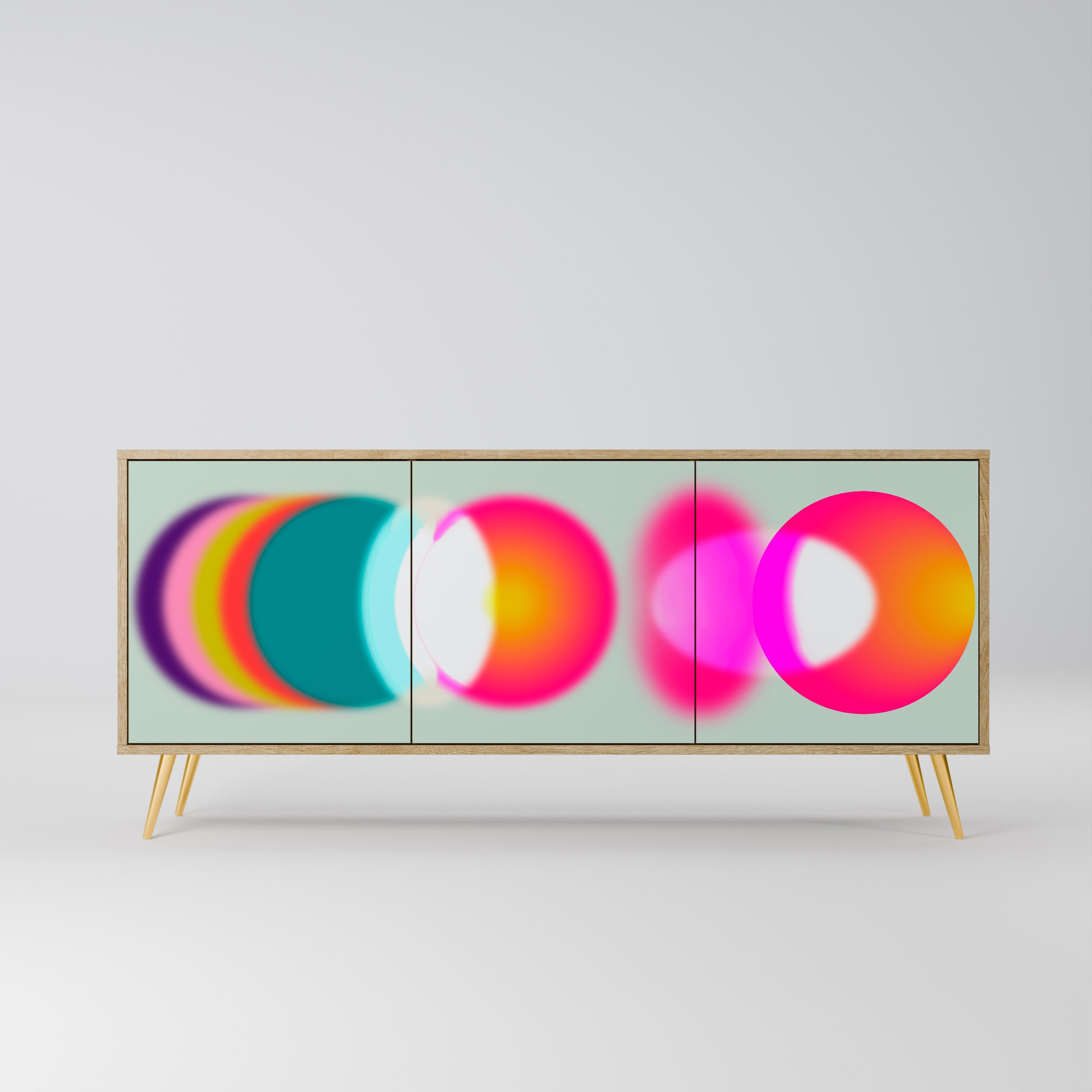 SYMPHONY OF COLORS 3-Door Sideboard in Oak Effect