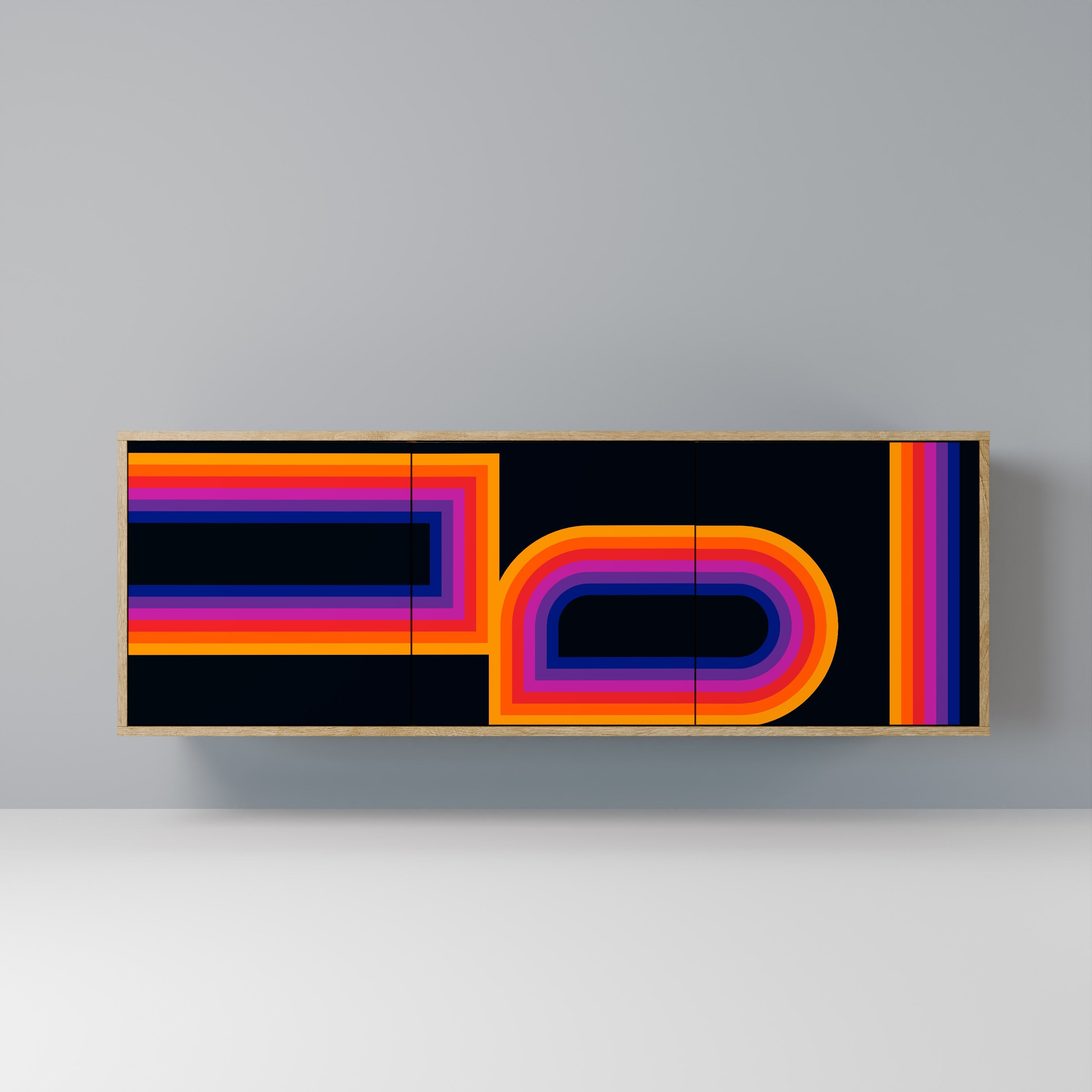 BLINDED BY THE LIGHTS 3-Door Sideboard in Oak Effect